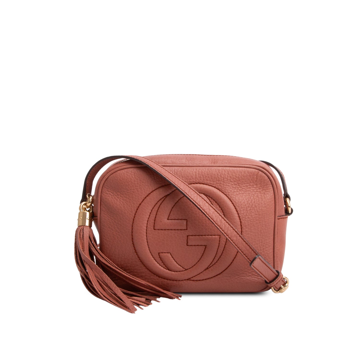 Gucci Pink Pebbled Calfskin Leather Small Soho Disco Bag