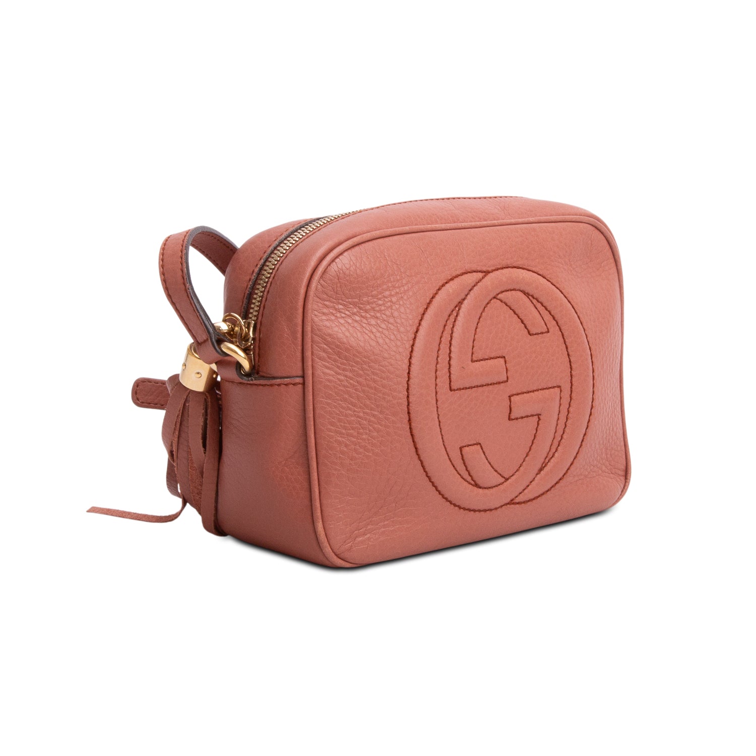 Gucci Pink Pebbled Calfskin Leather Small Soho Disco Bag