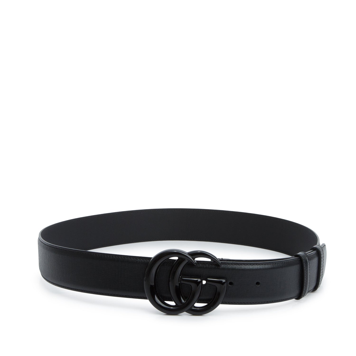 Gucci So Black GG Marmont Wide Leather Belt 95 38