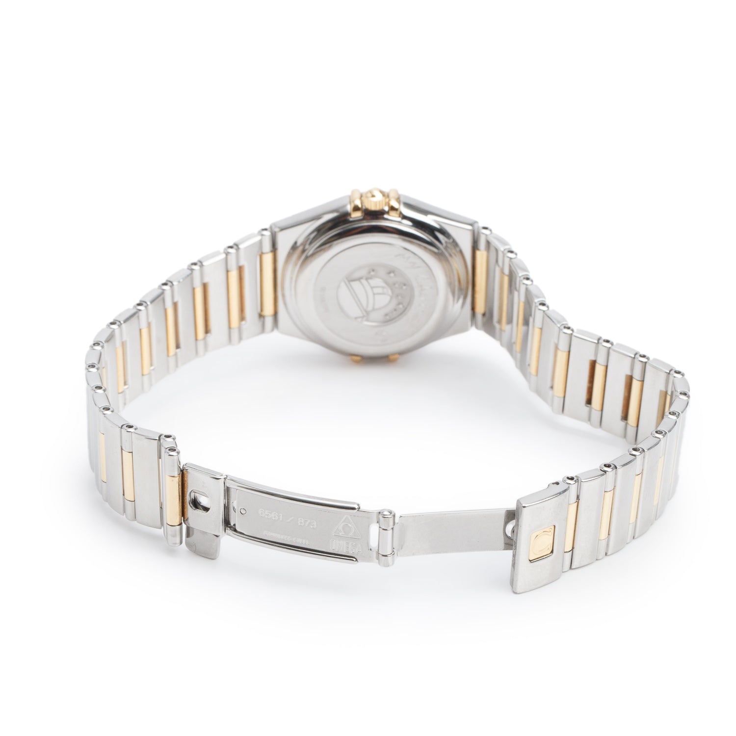 Omega Stainless Steel & 18k Yellow Gold Constellation 27 MM Automatic Watch Mother of Pearl Dial
