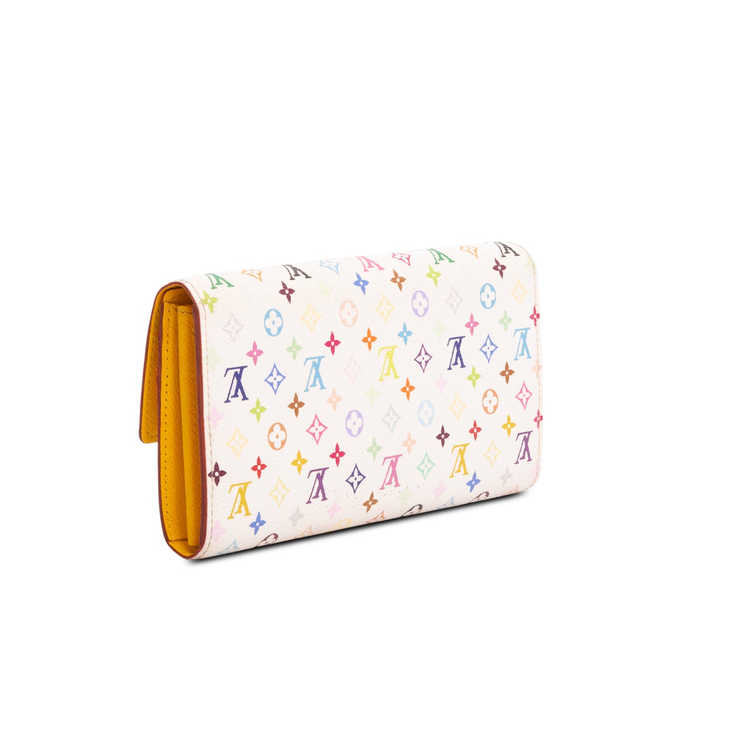 Louis Vuitton White Monogram Multicolor Sarah Wallet w/ Box