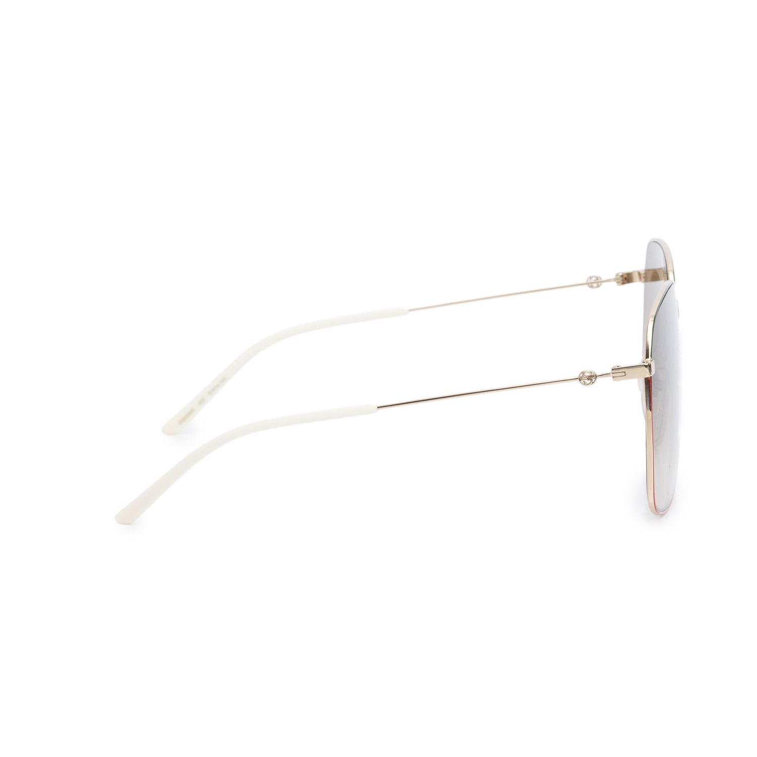 Gucci GG0394S Red Green Metal White Acetate Oversized Square Sunglasses w/ Case