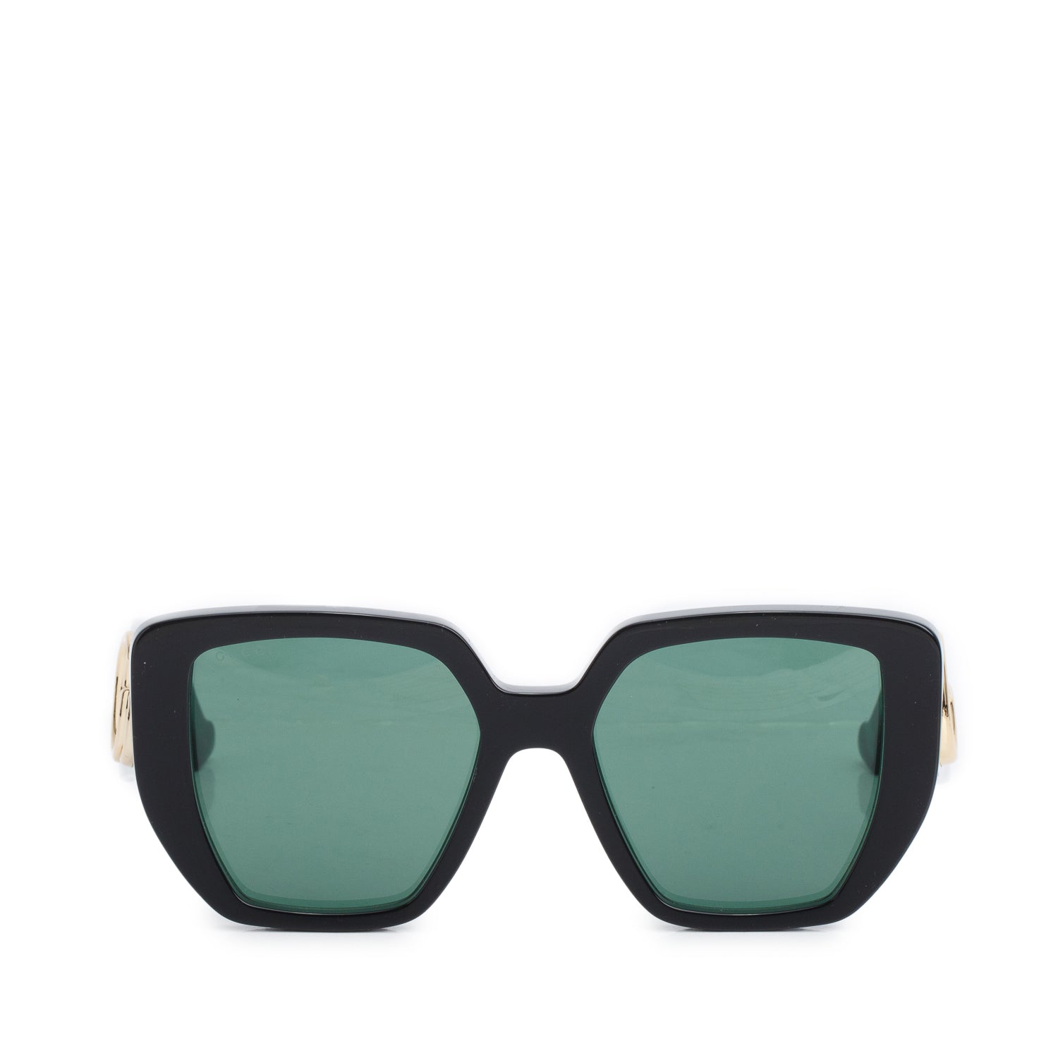 Gucci GG0956S Black/Green Acetate Square Frame Sunglasses w/ Case