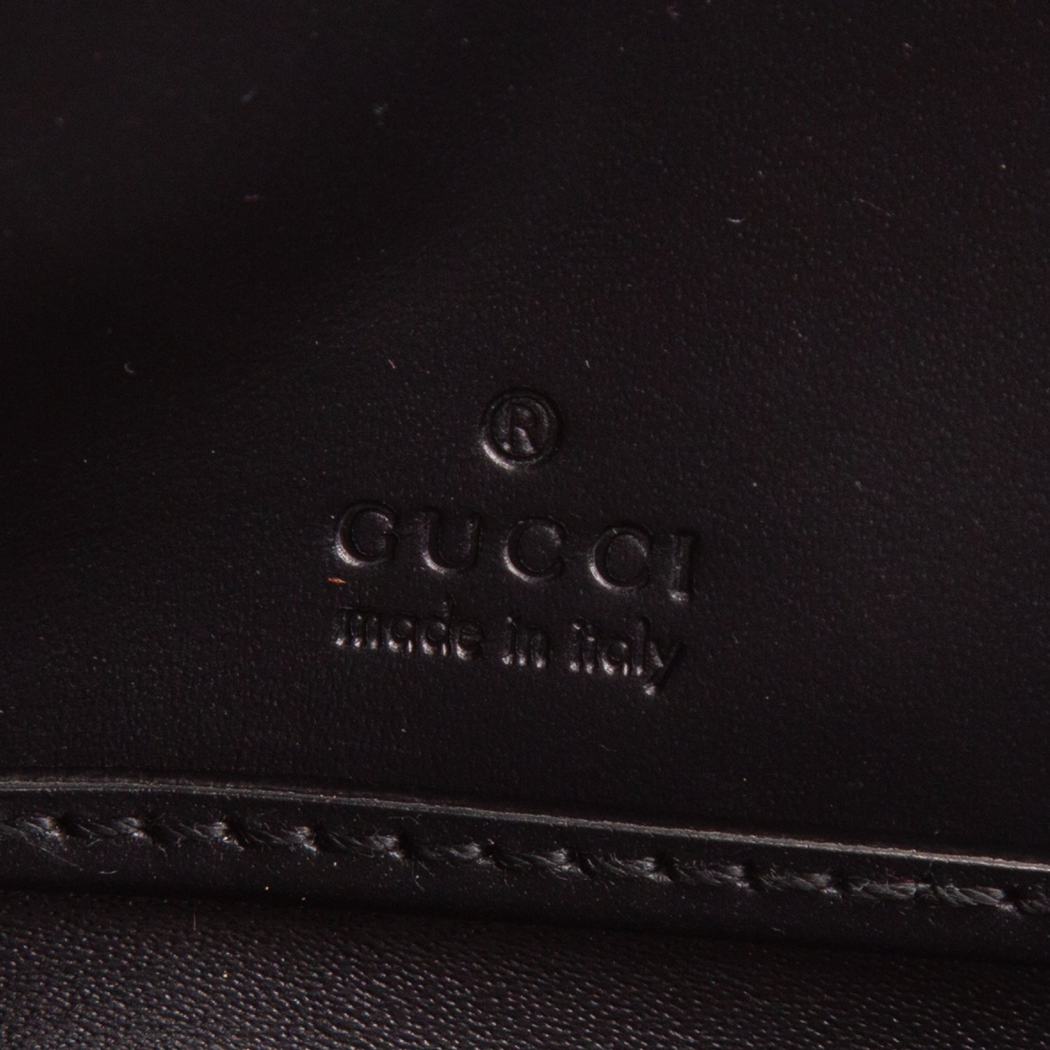 Gucci Black Signature Leather Zip Around Wallet