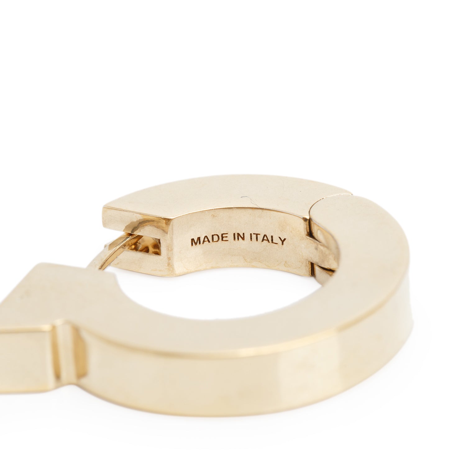 Ferragamo Gold-Plated Ear Gancio F Hoop Earrings w/ Box