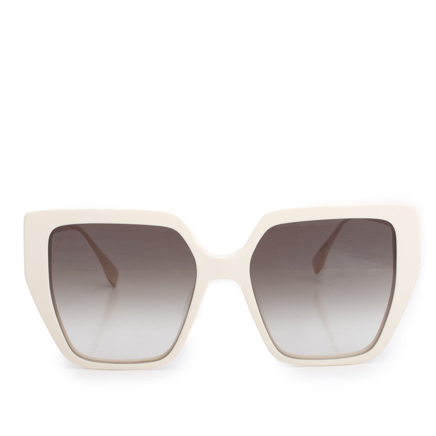 Fendi FE40012U White Oversized Square Sunglasses w/ Pouch