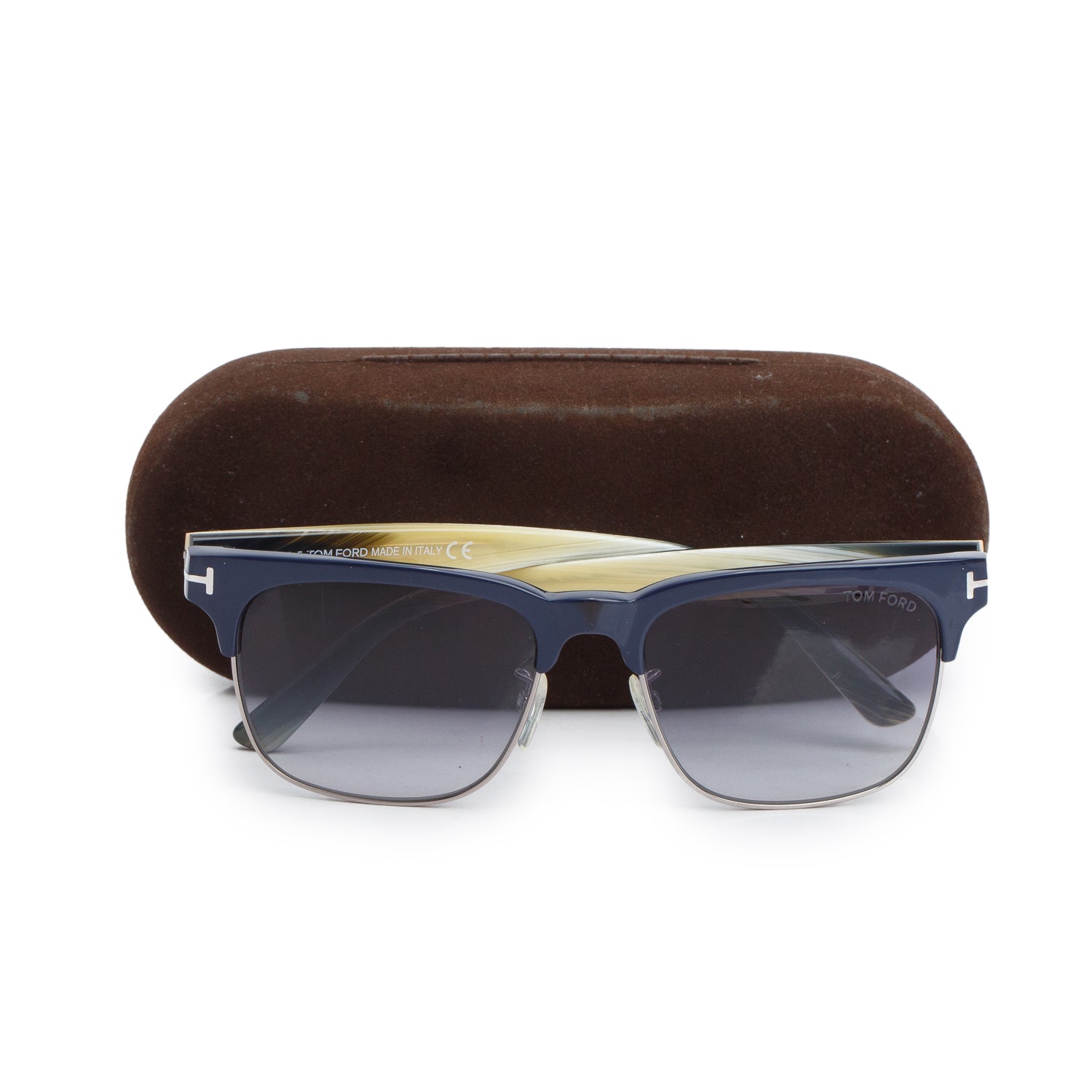 Tom Ford TF386 Blue Gradient Louis Square Sunglasses w/ Case