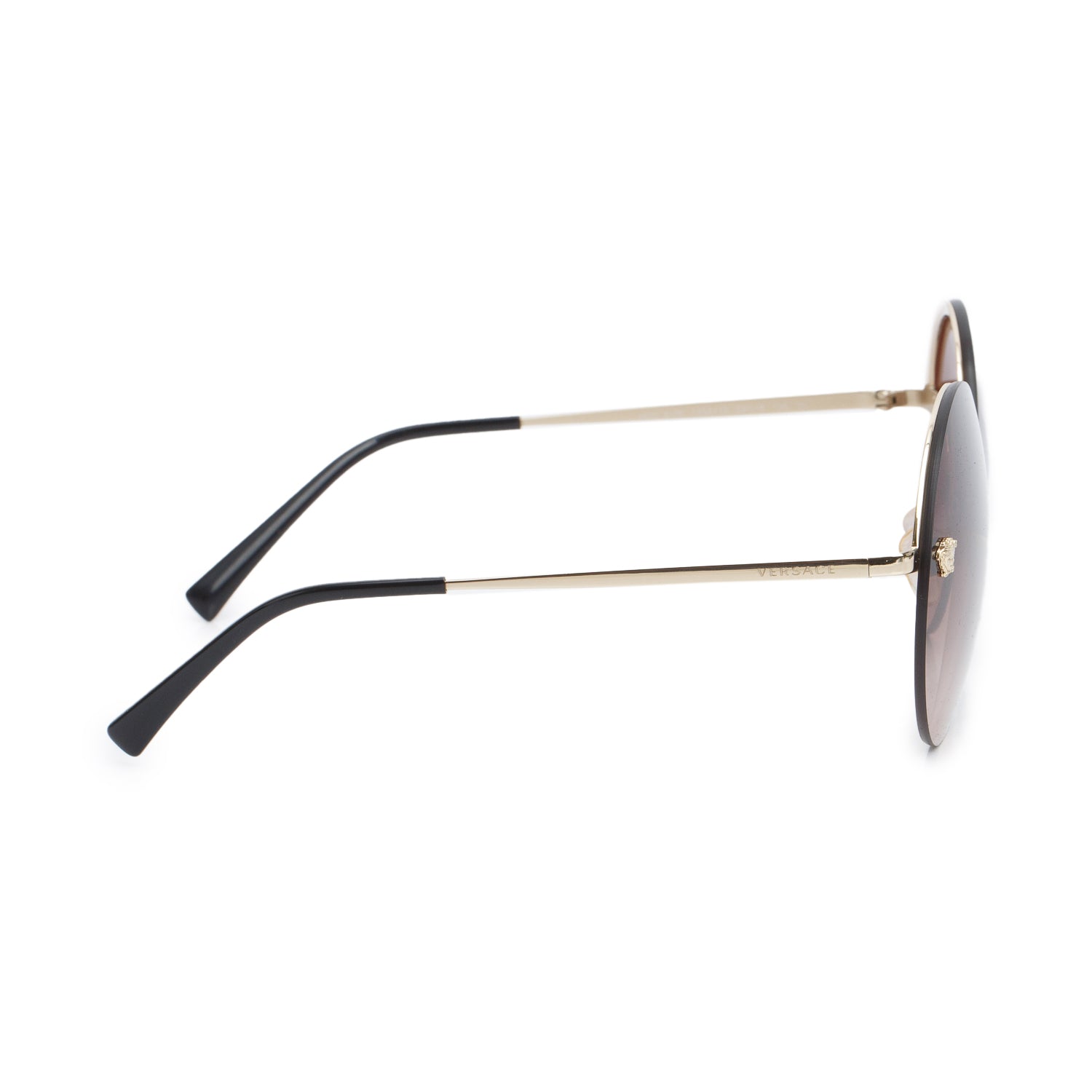 Versace 2176 Black Round Sunglasses w/ Case