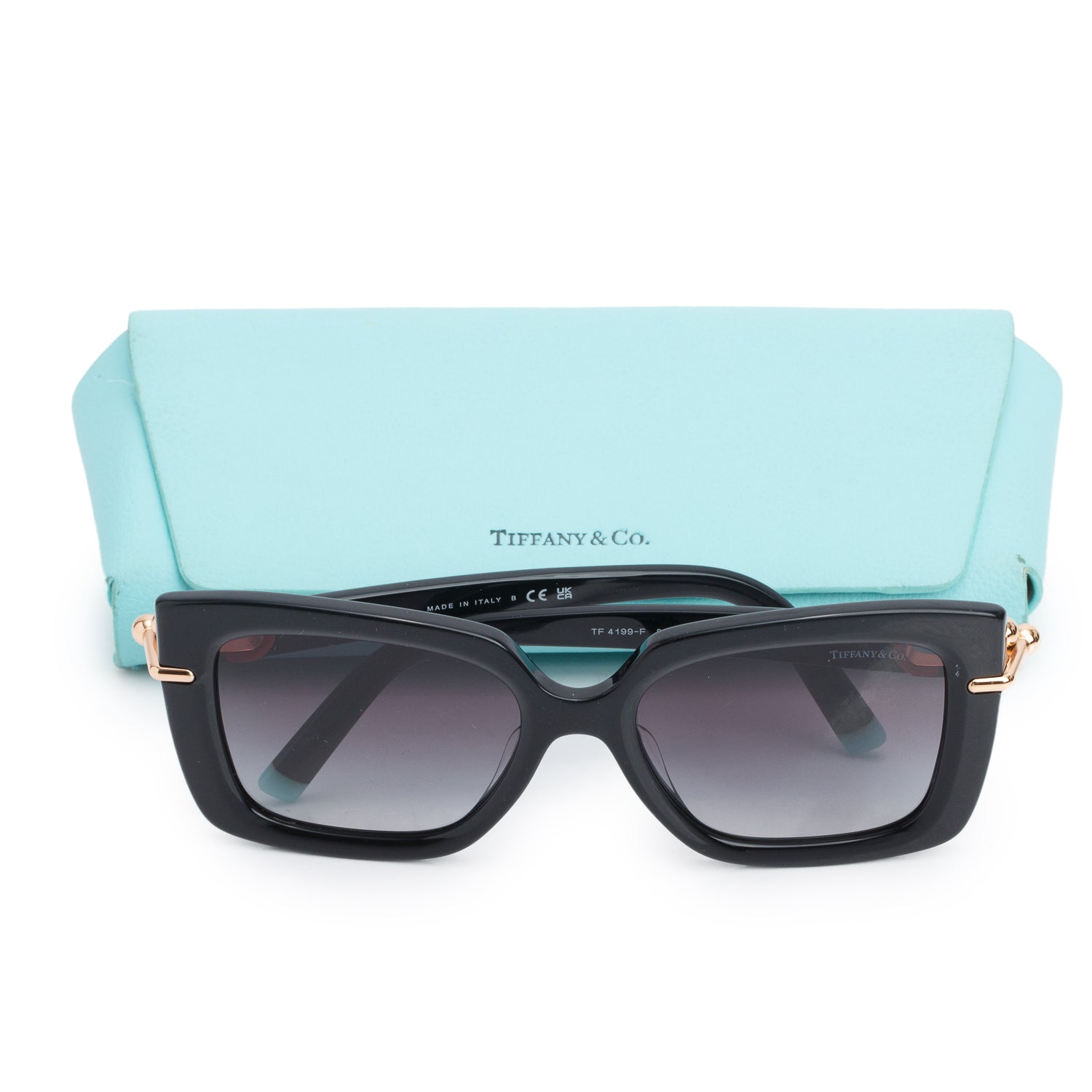 Tiffany & Co. TF4199-F Black Acetate Butterfly Sunglasses w/ Case
