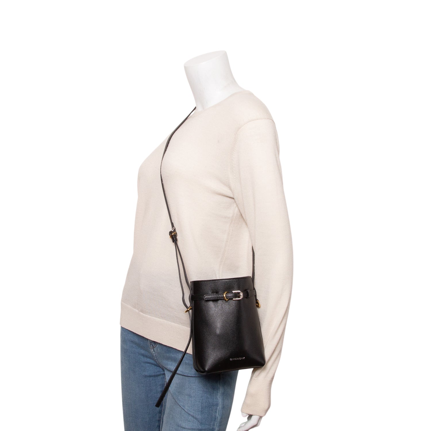 Givenchy Black Calfskin Crossbody Voyou Phone Pouch
