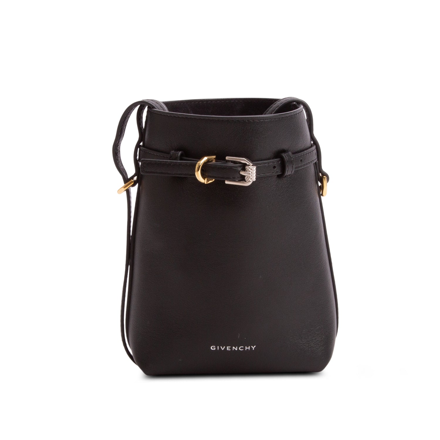 Givenchy Black Calfskin Crossbody Voyou Phone Pouch