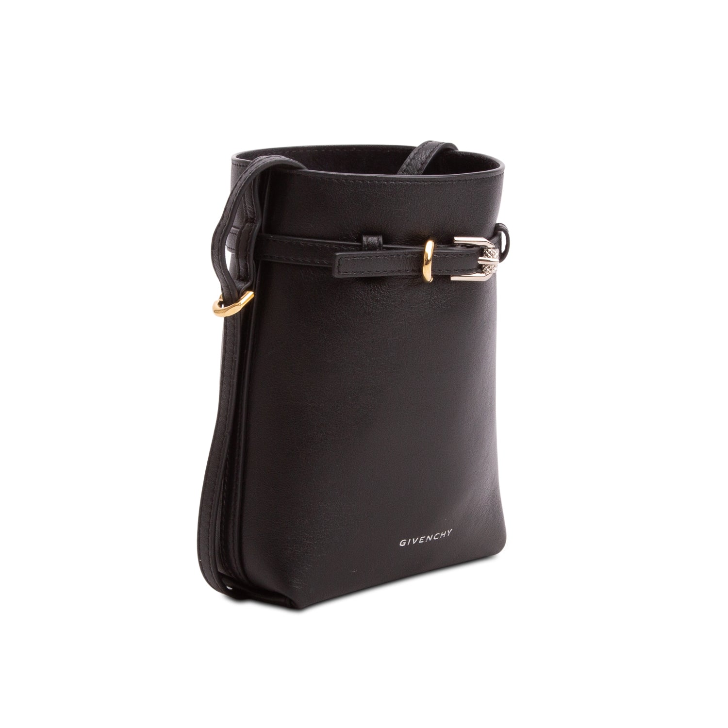 Givenchy Black Calfskin Crossbody Voyou Phone Pouch