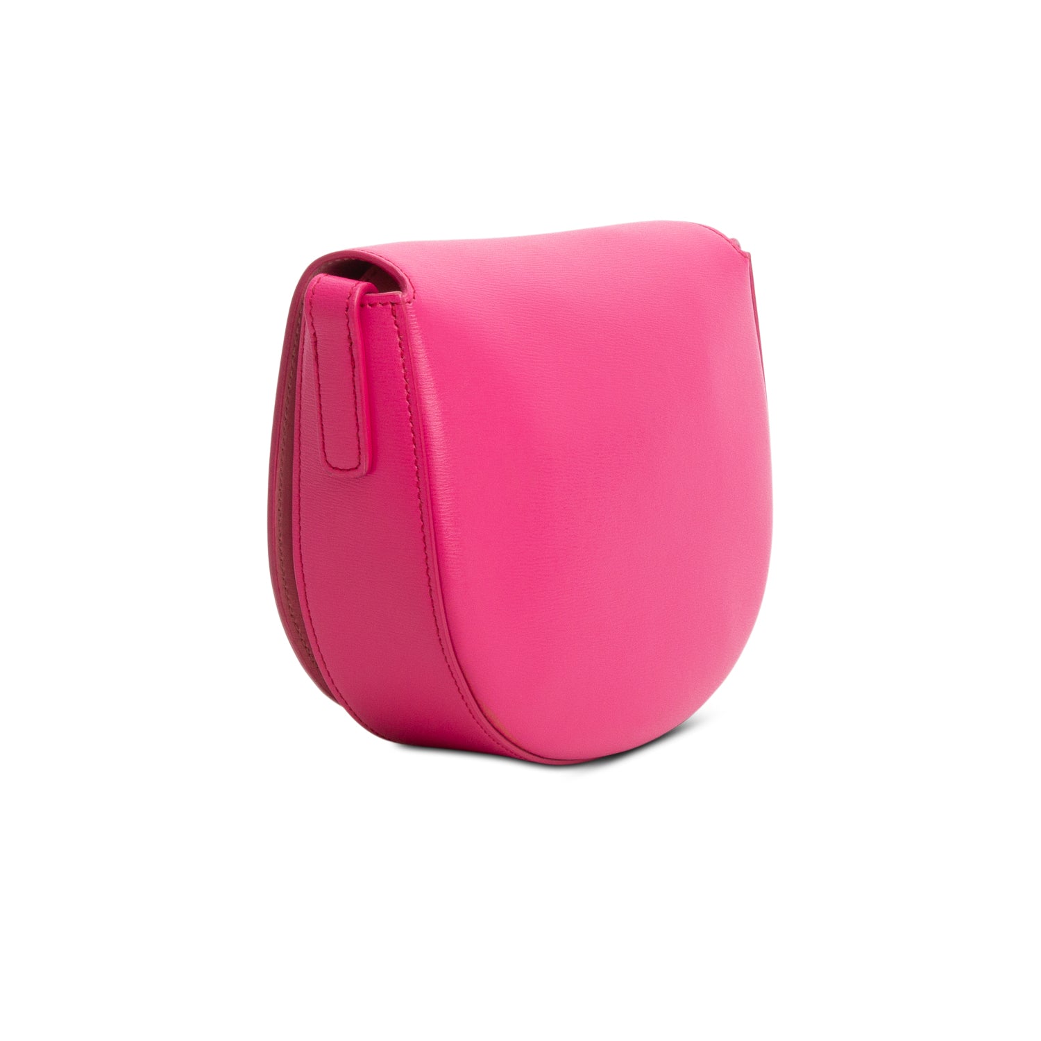 Ferragamo Pink Calfskin Gancio City Saddle Bag