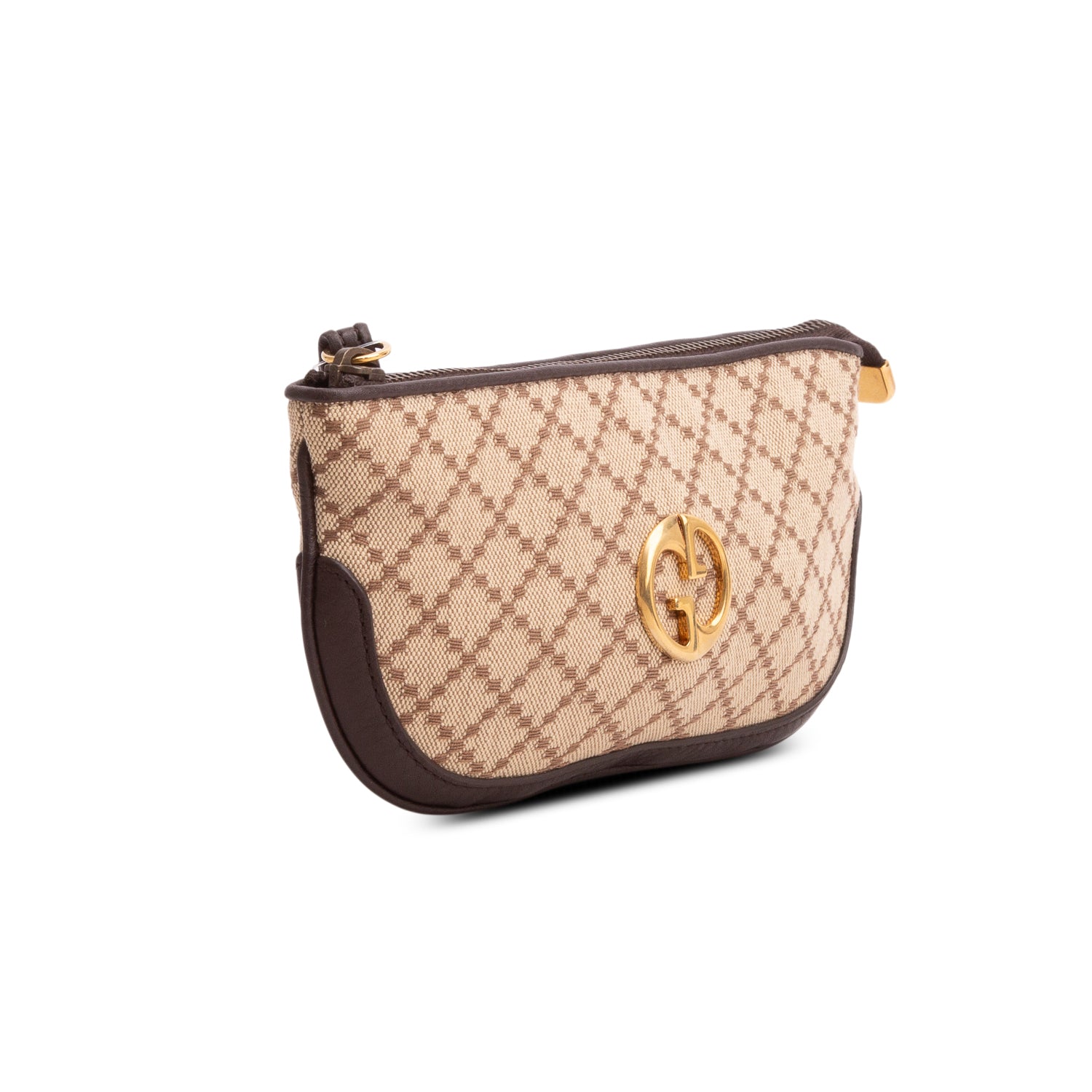 Gucci Beige Diamante Canvas 1973 GG Wristlet w/ Box