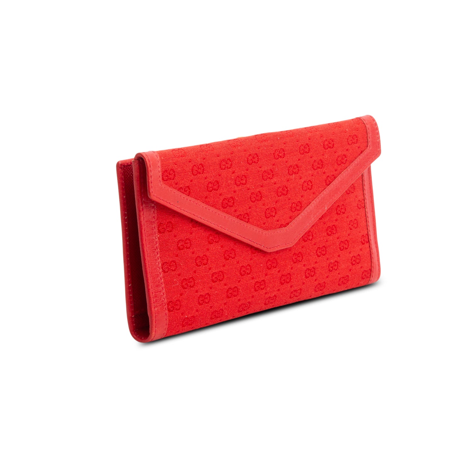 Gucci Red Canvas GG Diamante Horsebit Continental Wallet w/ Box