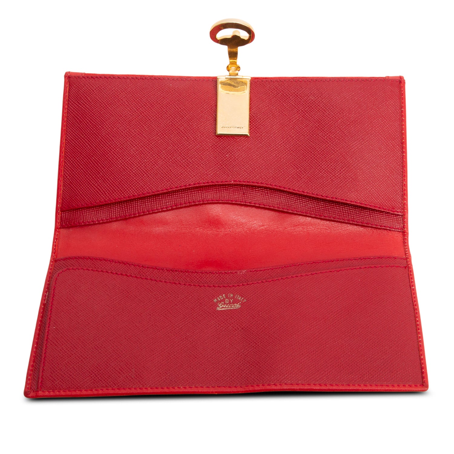 Gucci Red Canvas GG Diamante Horsebit Continental Wallet w/ Box