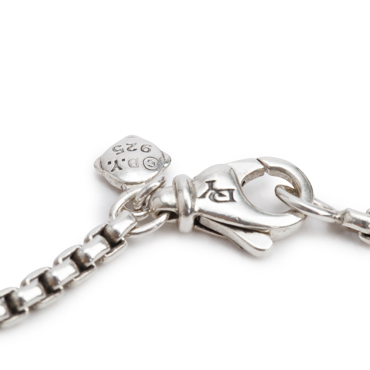 David Yurman Sterling Silver DY Logo 12 Station Long Necklace