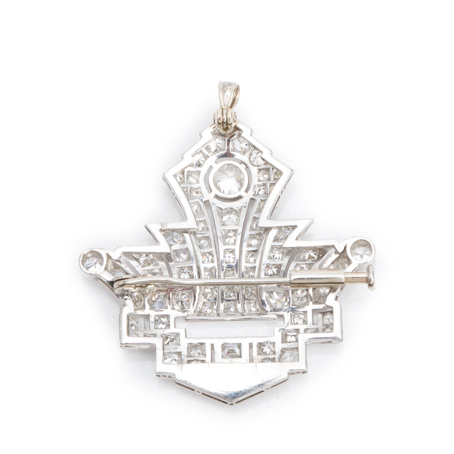 Antique Platinum Diamond Pin Brooch