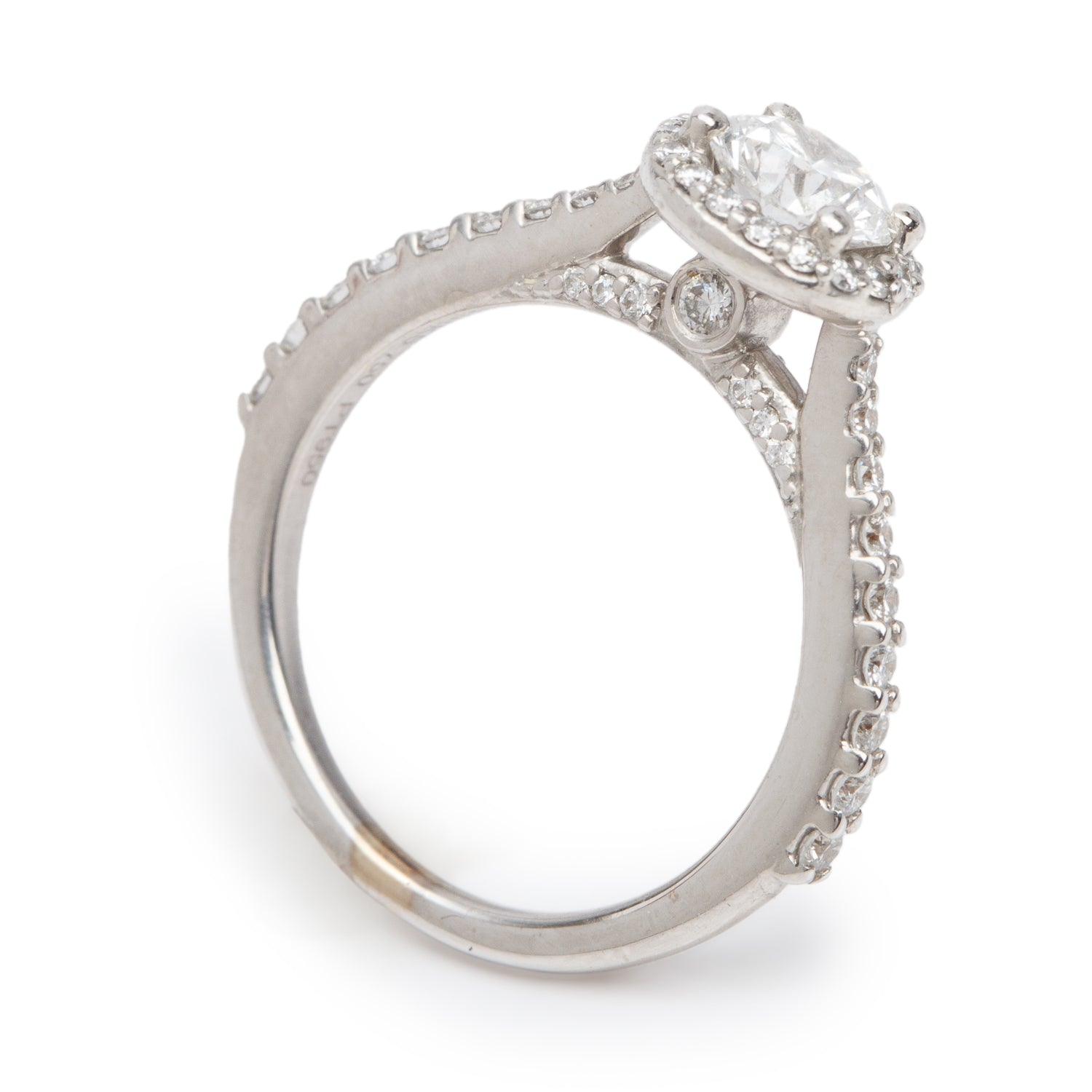 Birks 18k White Gold & Platinum 0.55 ct. Round Cut Diamond Engagement Ring, Size 4
