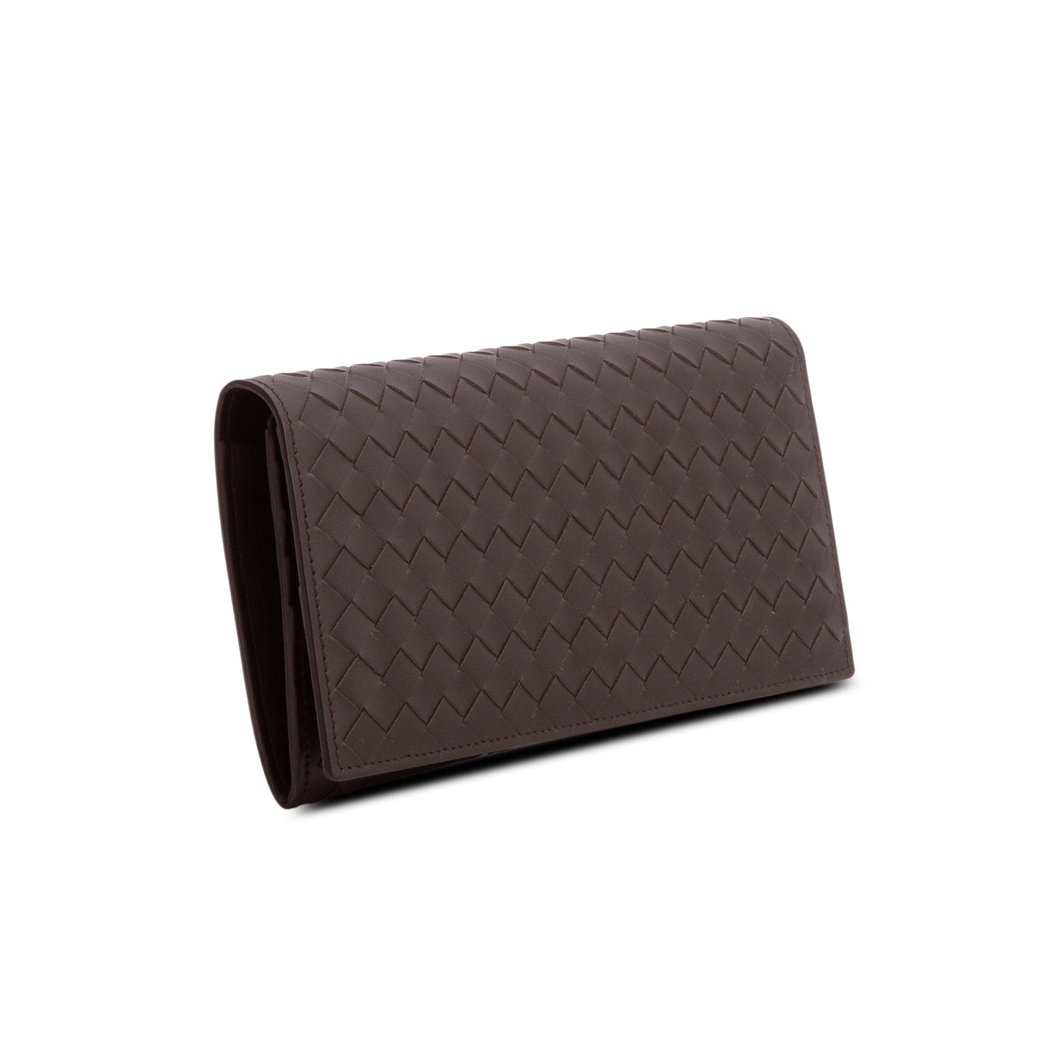 Bottega Veneta Brown Intrecciato Continental Flap Wallet