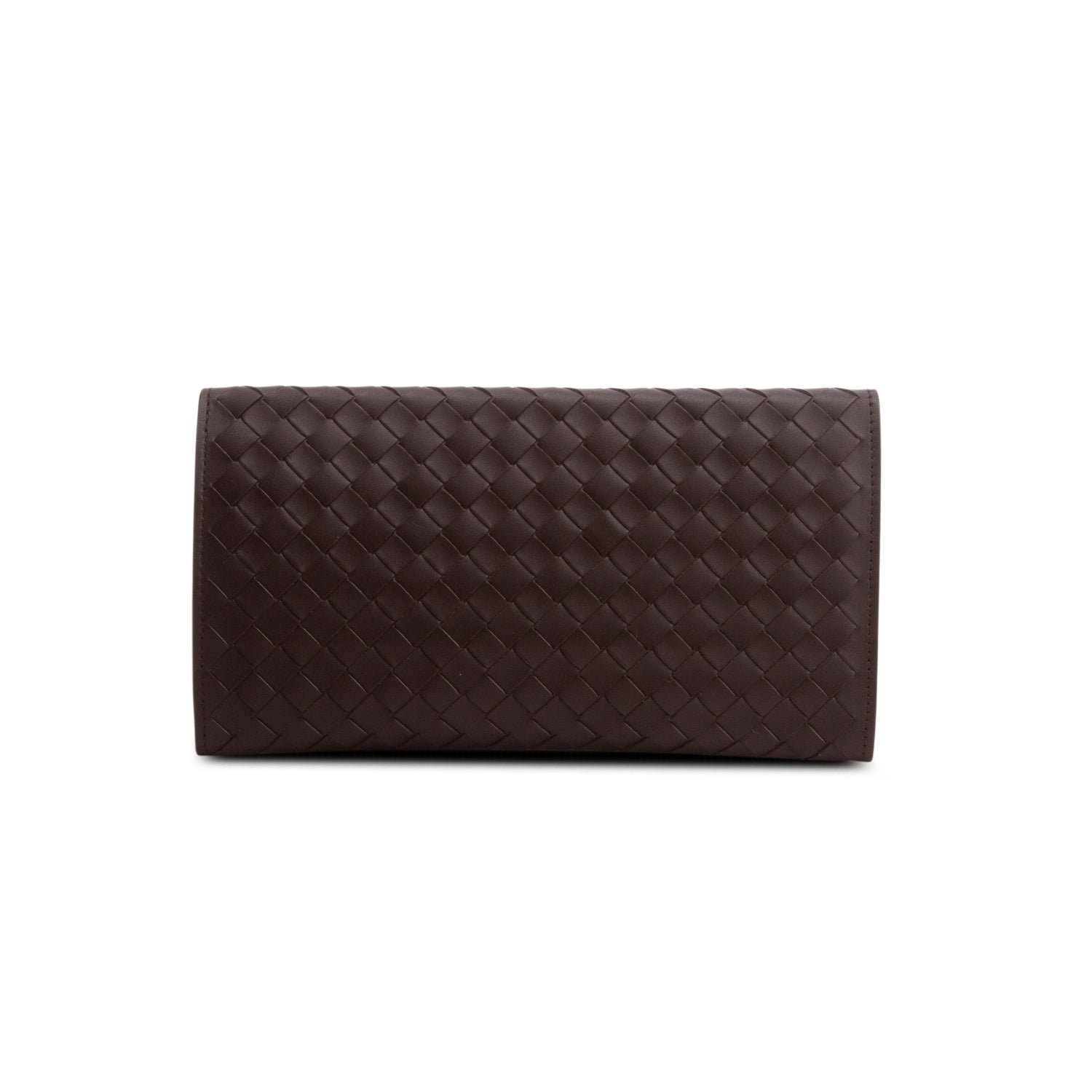 Bottega Veneta Brown Intrecciato Continental Flap Wallet