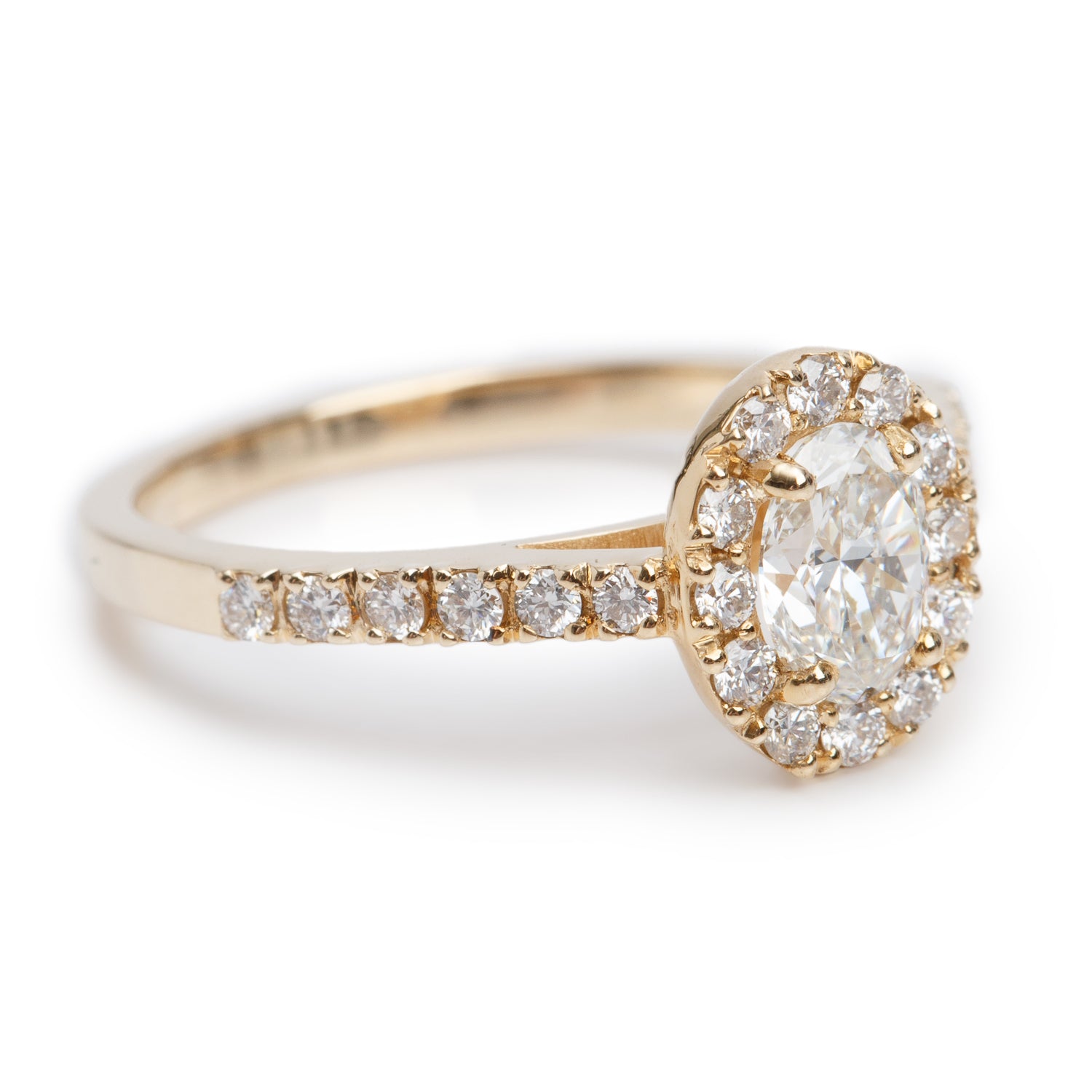 14k Yellow Gold 0.59 ct. Round Cut Diamond Engagement Ring, Size 6 w/ GIA Certificate