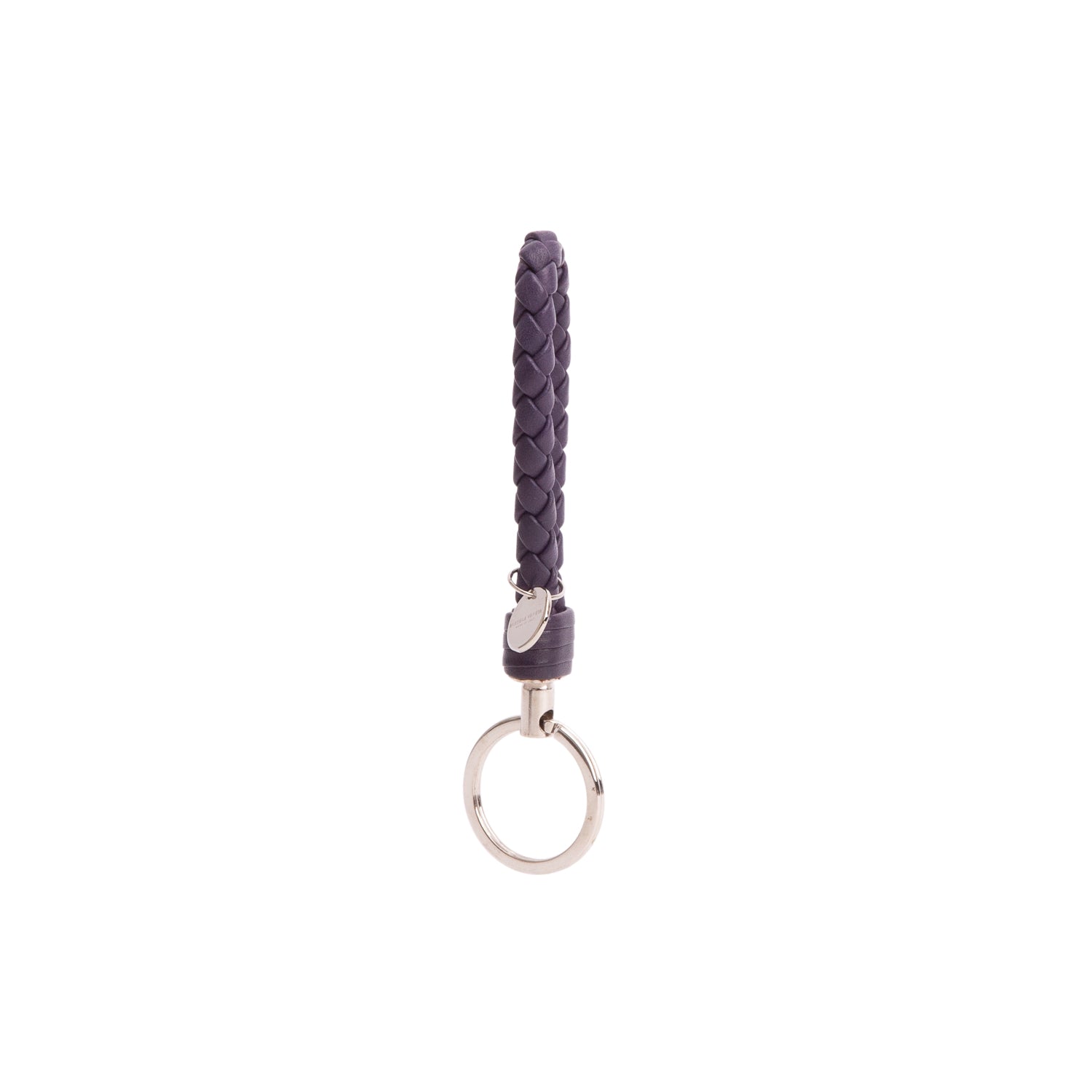 Bottega Veneta Purple Lambskin Intreccio Key Ring w/ Box