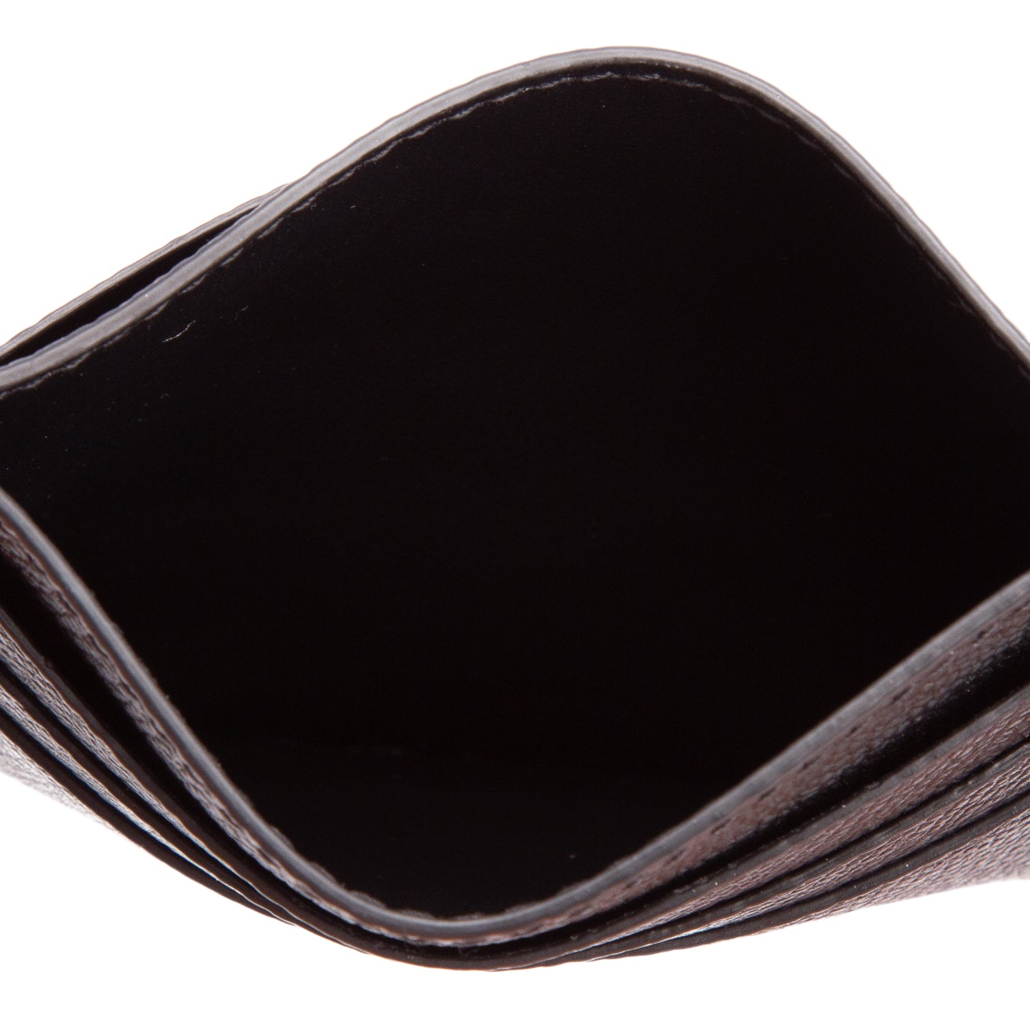 Ferragamo Black Hammered Calfskin Micro Gancio Card Holder