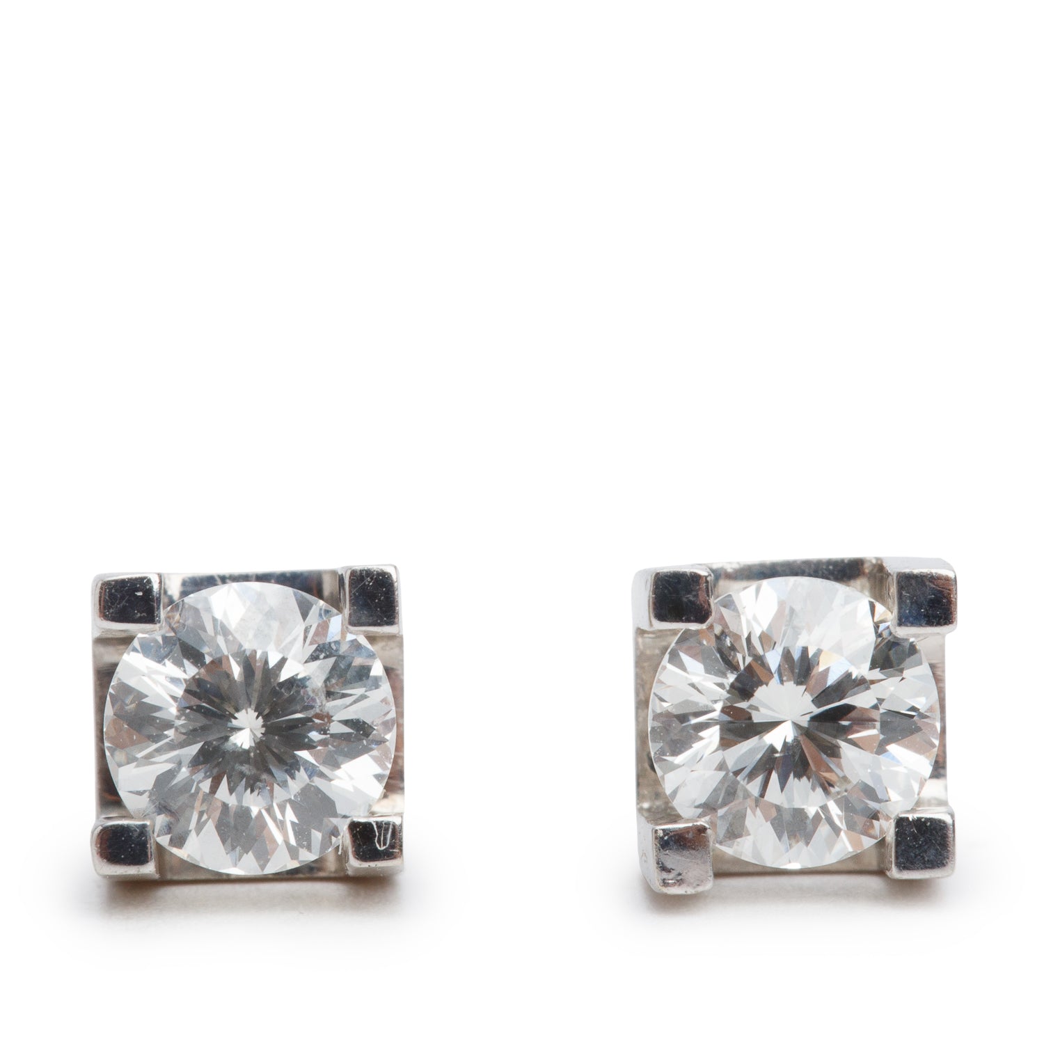 14k White Gold 1.01 tcw. Diamond Stud Earrings
