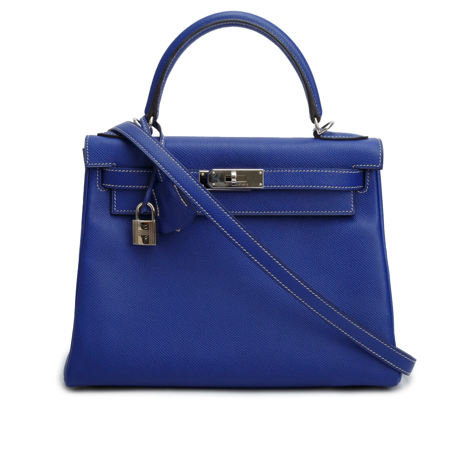 Hermes Blue Electrique Epsom Kelly Retourne 28 w/ Strap