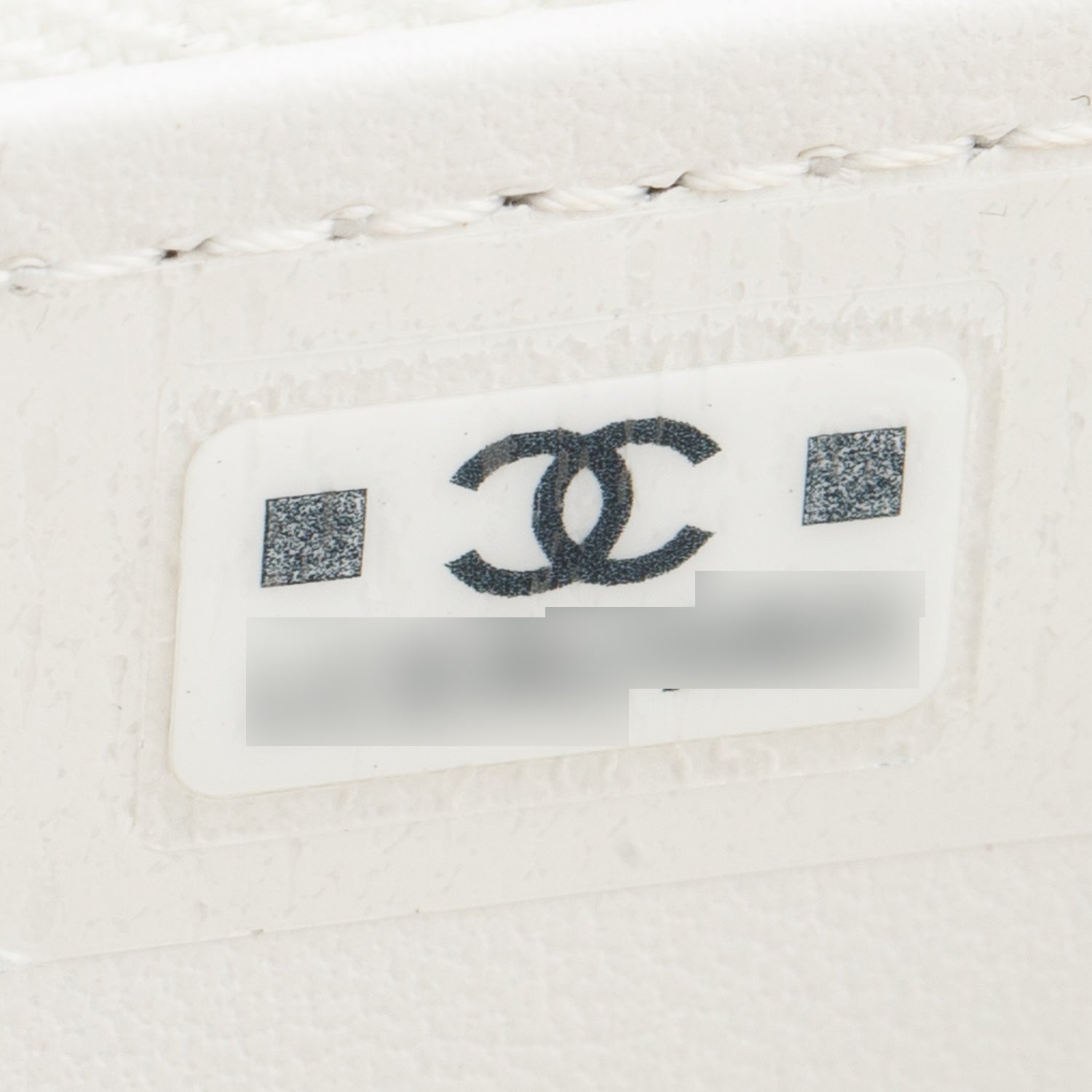Chanel White Caviar Quilted Crystal Hearts Small Vanity Case w/ Chain