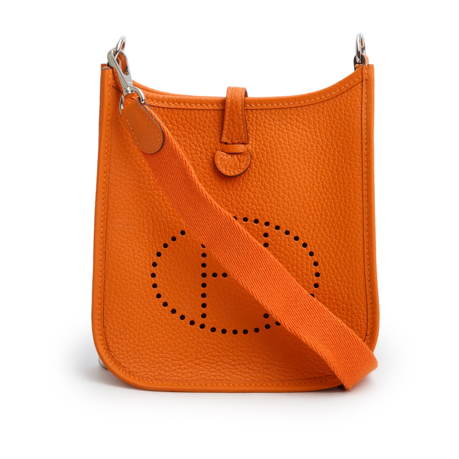 Hermes 2023 Orange Taurillon Clemence Amazone Evelyne TPM 16 w/ Box & Receipt
