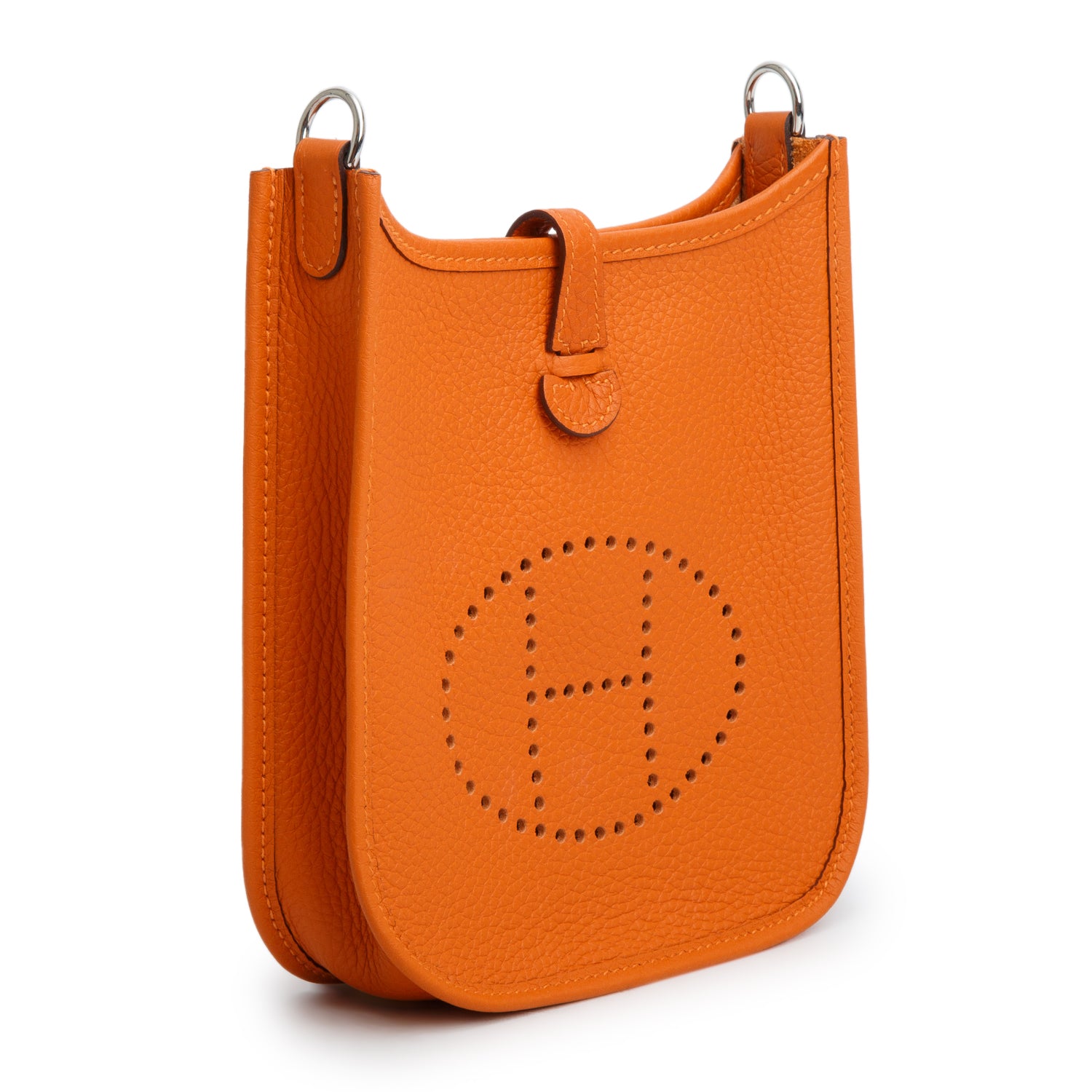 Hermes 2023 Orange Taurillon Clemence Amazone Evelyne TPM 16 w/ Box & Receipt