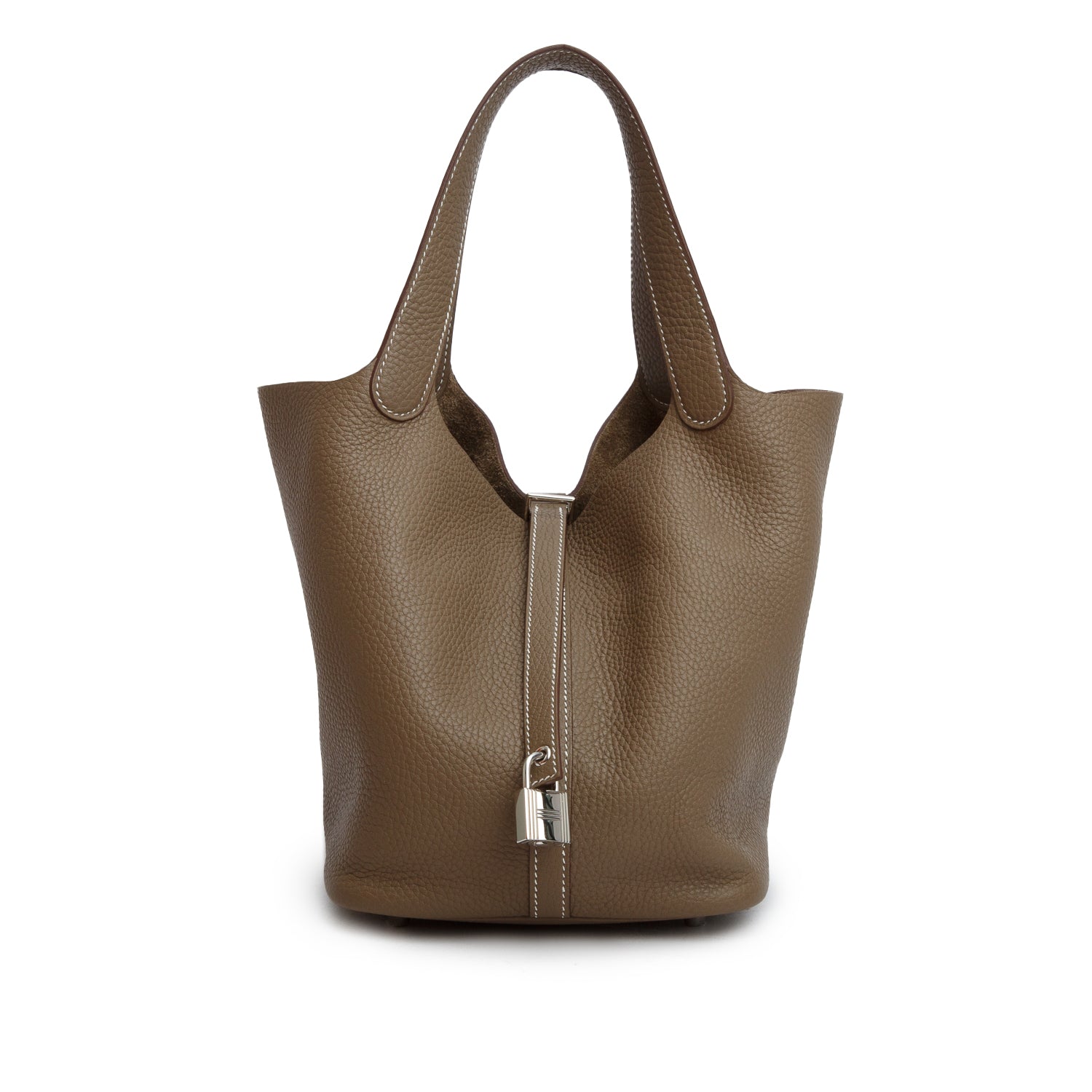 Hermes 2021 Etoupe Taurillon Clemence Picotin Lock 22 w/ Box