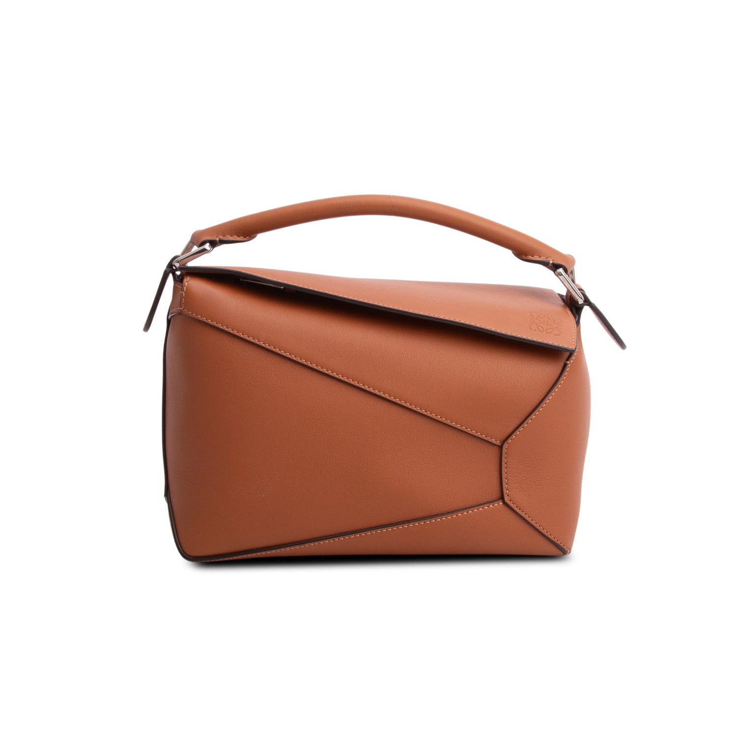 Loewe Brown Calfskin Leather Small Puzzle Edge Bag w/ Strap