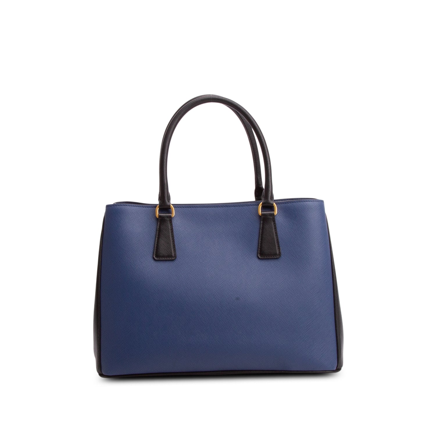 Prada Blue & Black Saffiano Lux Medium Galleria Tote w/ Strap & Authenticity Card