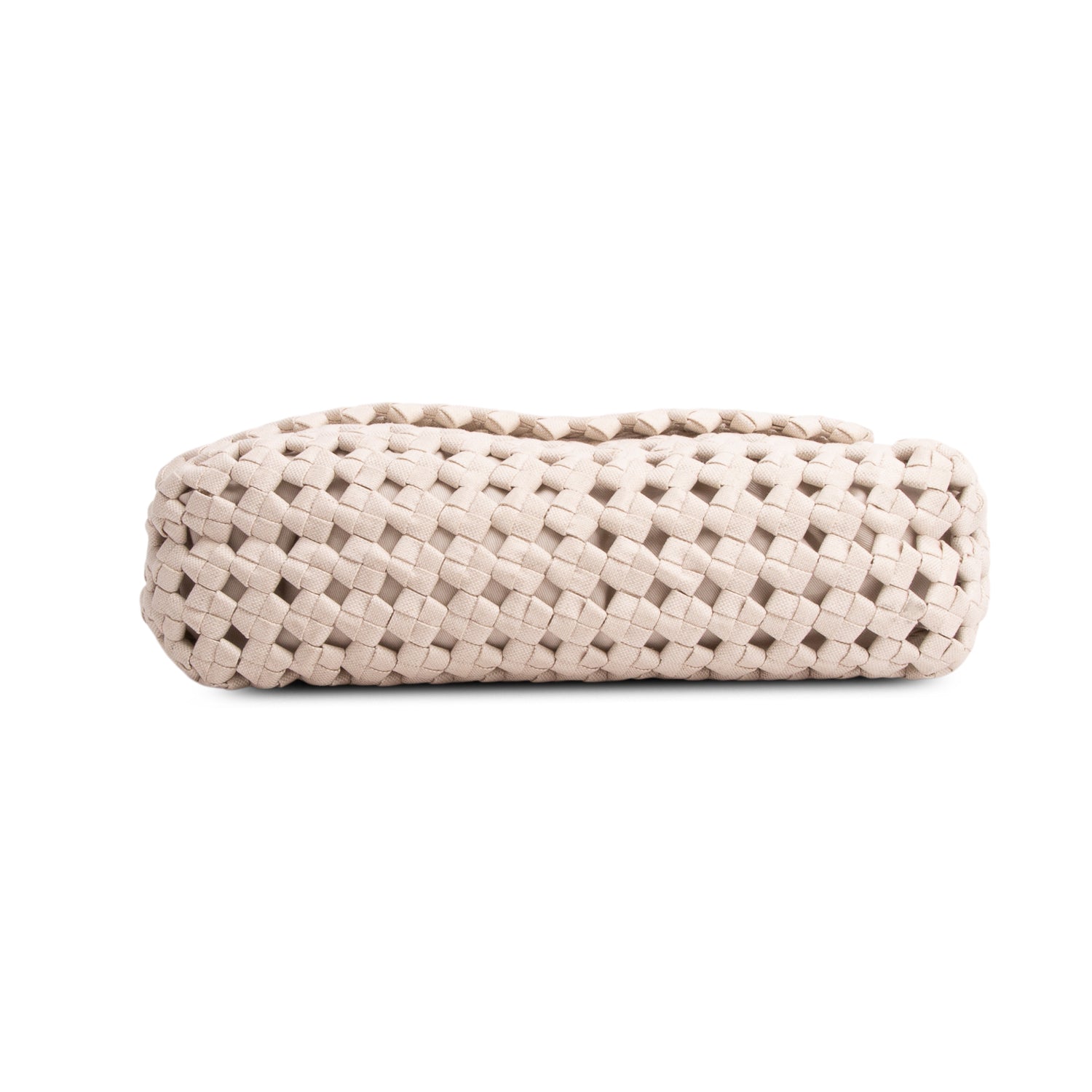 Bottega Veneta White Linen Window Crochet Crossbody Bag w/ Pouch