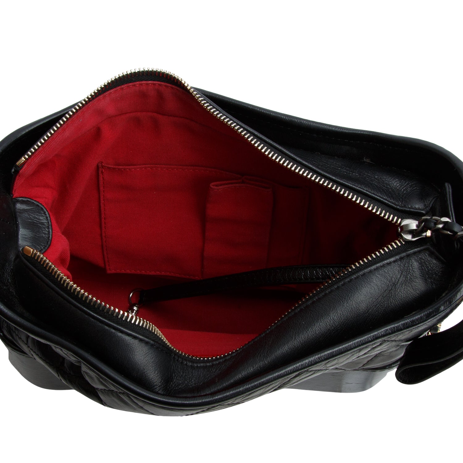 Chanel Black Aged Calfskin Leather Small Gabrielle Hobo