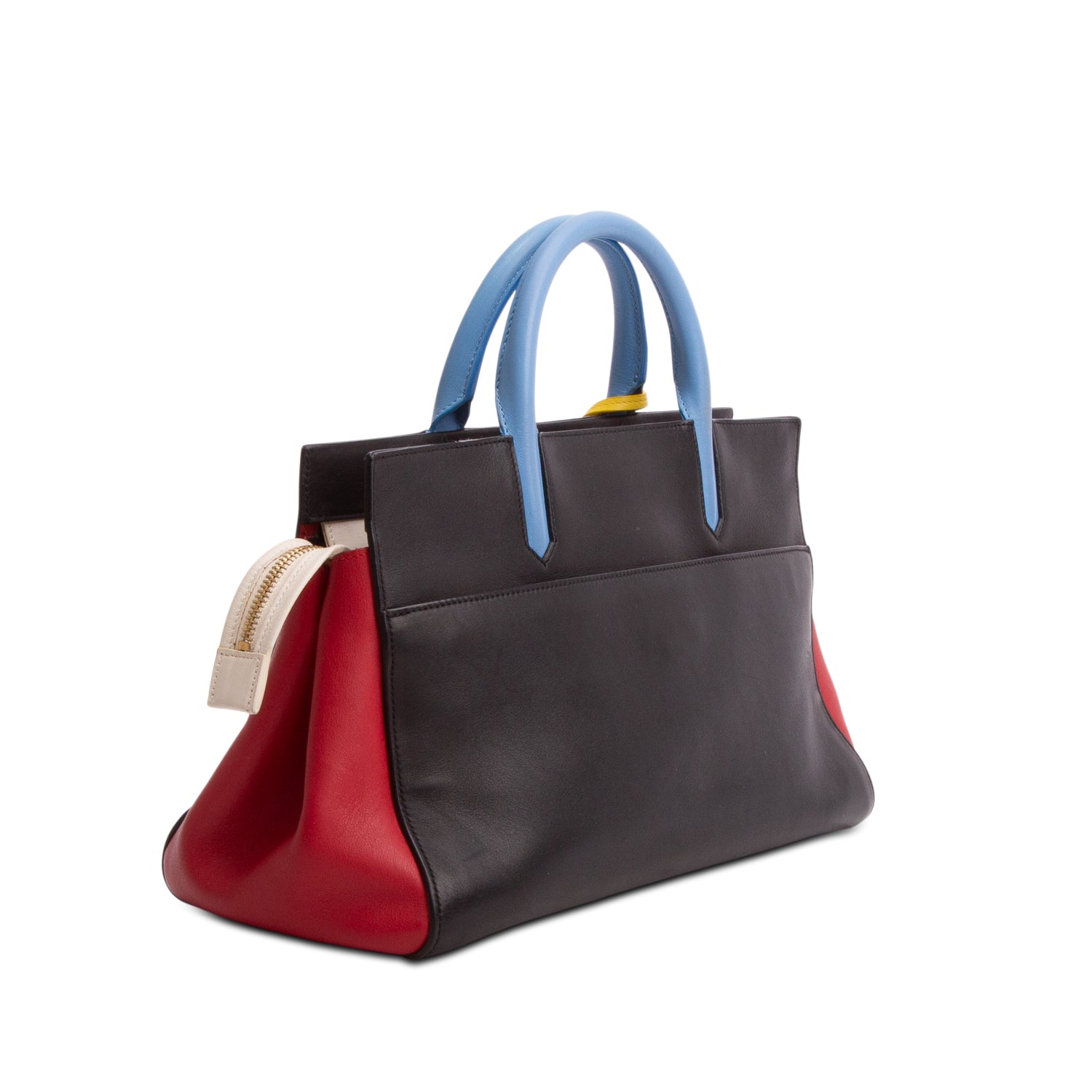 Saint Laurent Multicolor Calfskin Small Cabas Rive Gauche Tote w/ Strap