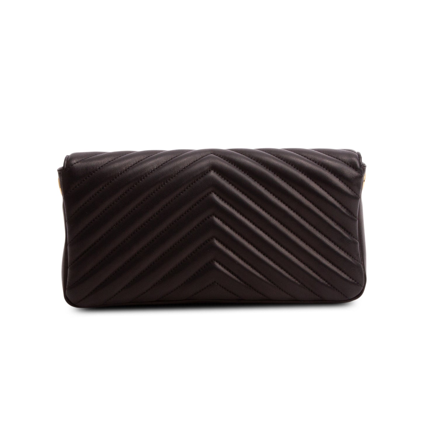 Saint Laurent 2021 Black Lambskin Matelasse Kate 99 Clutch w/ Box & Strap