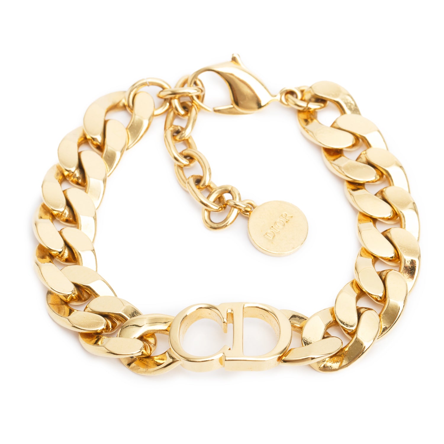 Christian Dior Gold-Plated 30 Montaigne CD Chain Bracelet