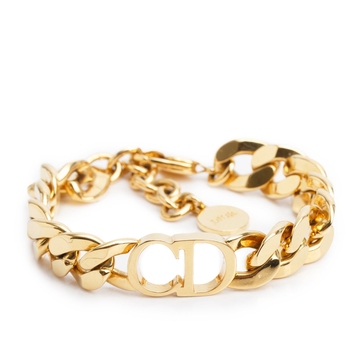 Christian Dior Gold-Plated 30 Montaigne CD Chain Bracelet
