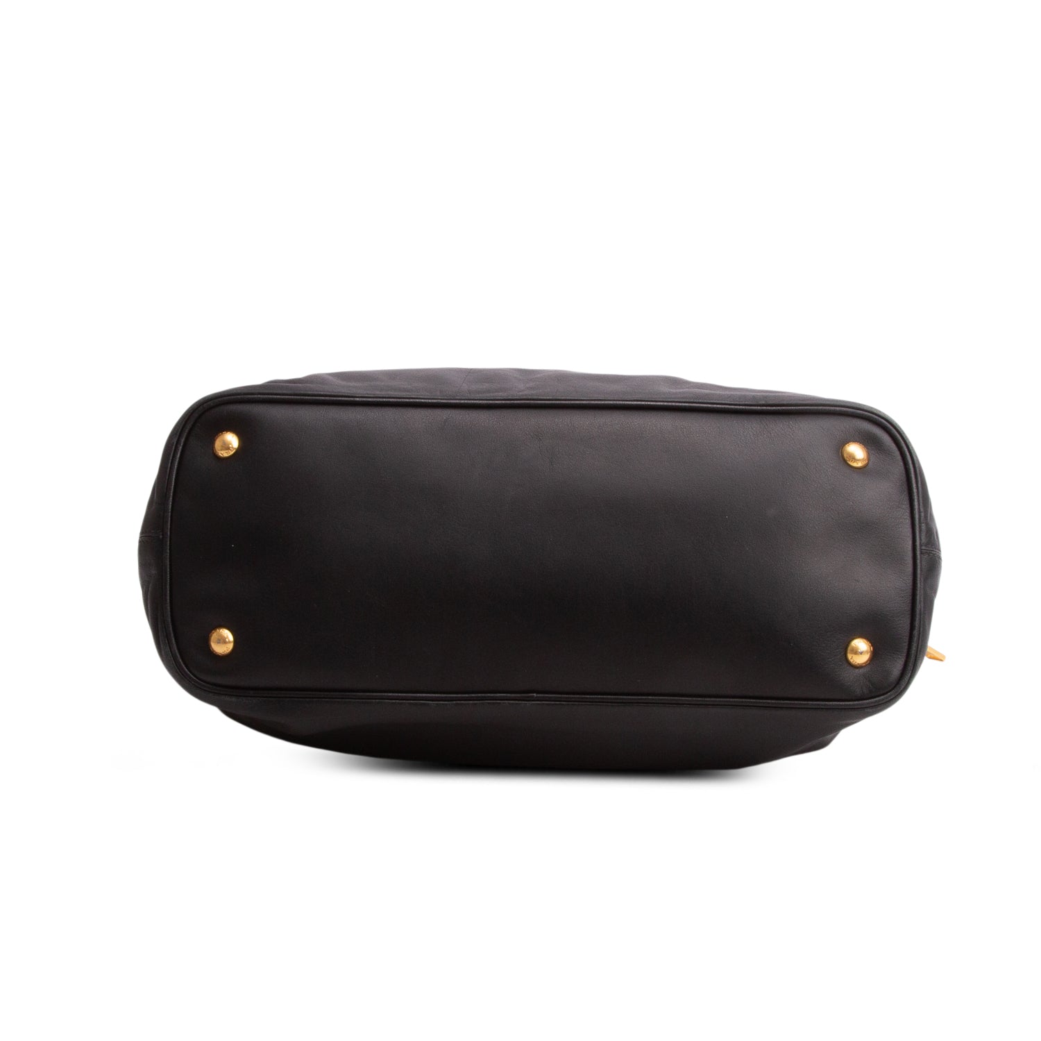 Prada Black Soft Calfskin Side Zip Tote w/ Strap