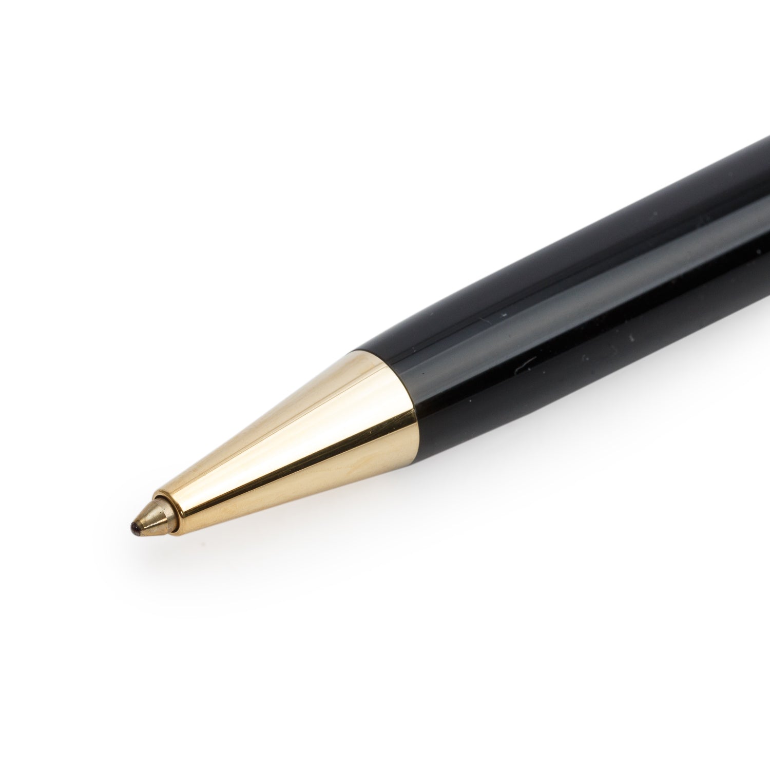 Montblanc Yellow Gold Coated Meisterstuck Classique Black Resin Ballpoint Pen w/ Box