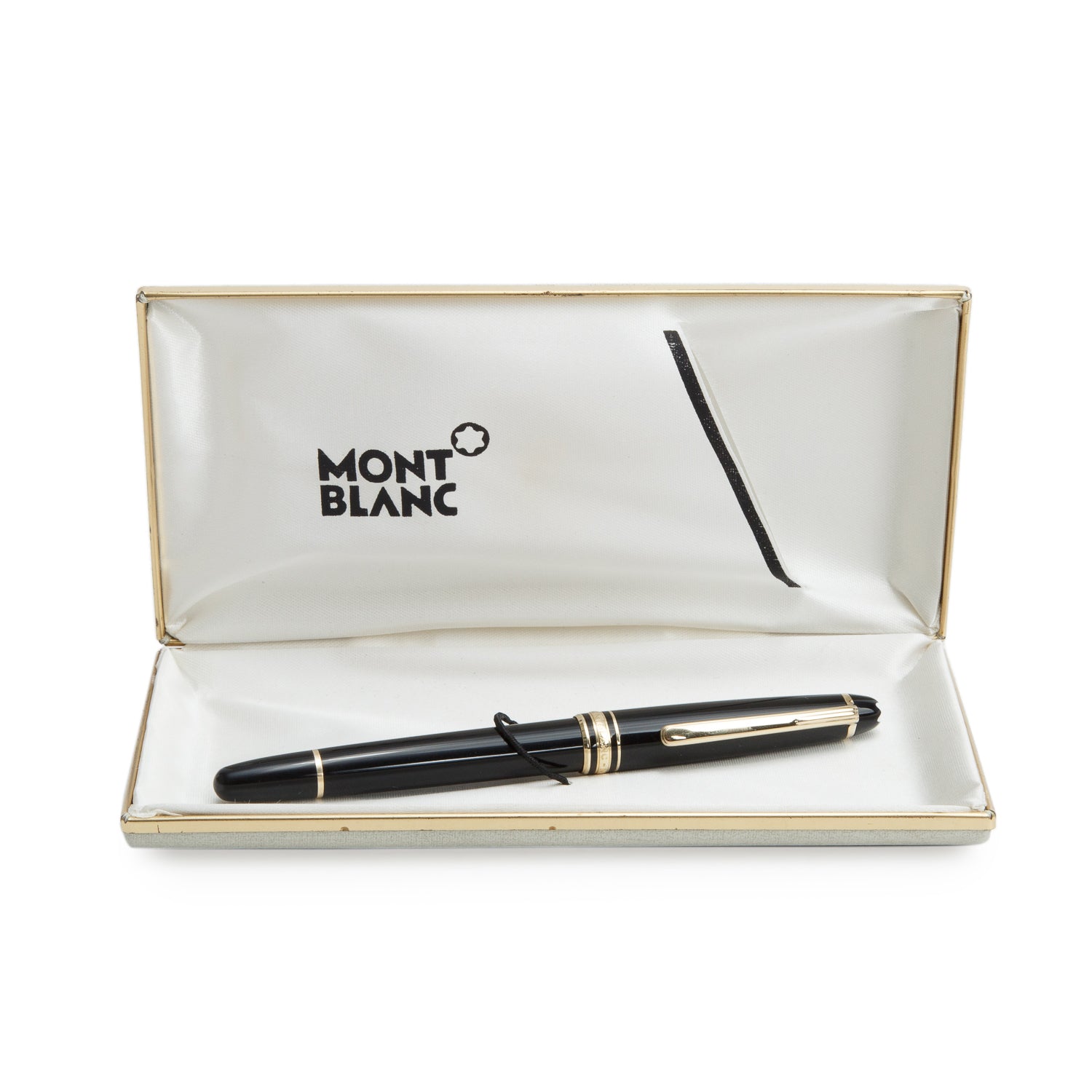 Montblanc Gold Coated Black Resin Meisterstuck Classique Fountain Pen w/ Box