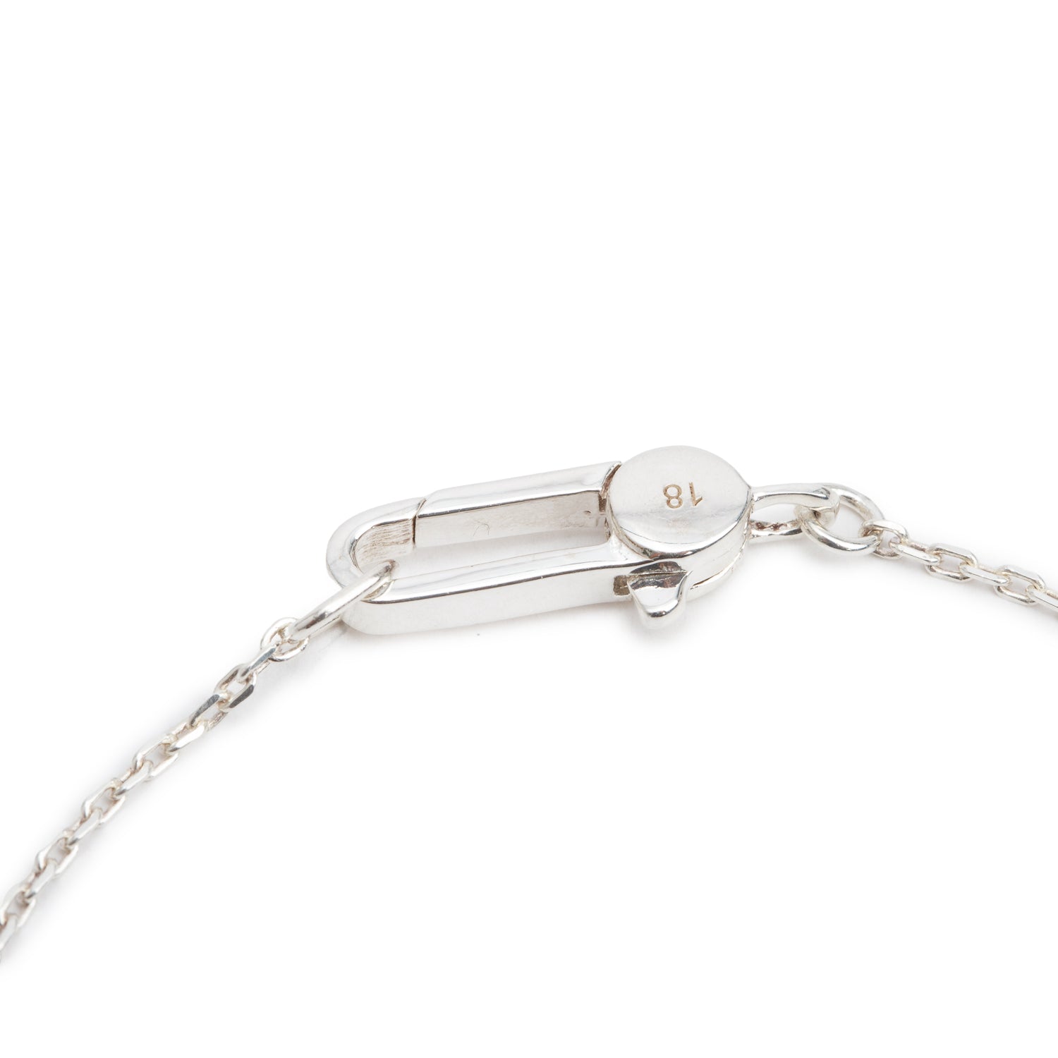 Gucci Sterling Silver Trademark Heart Bracelet, Size 18