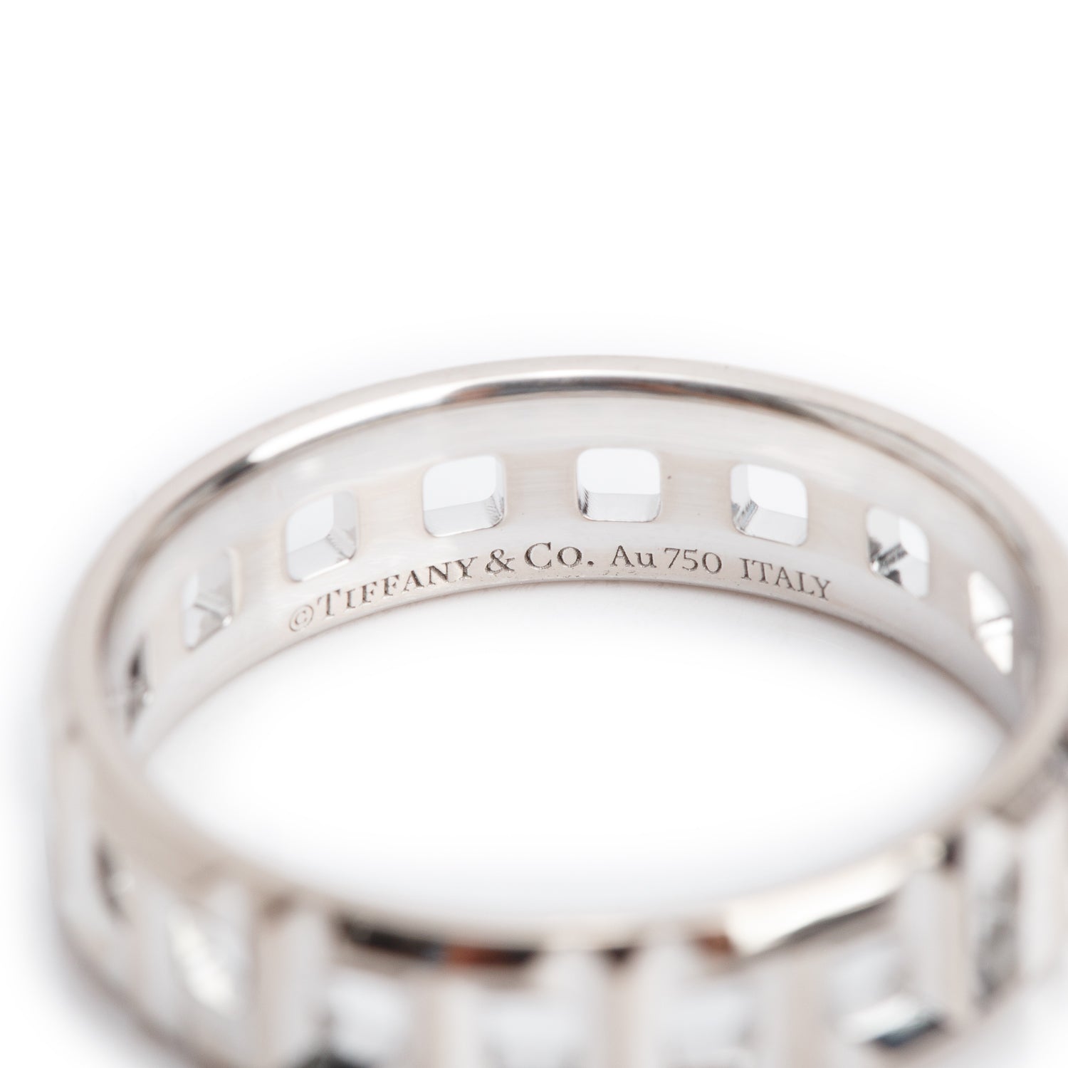 Tiffany & Co. 18k White Gold T True Narrow Ring, Size 9 w/ Box