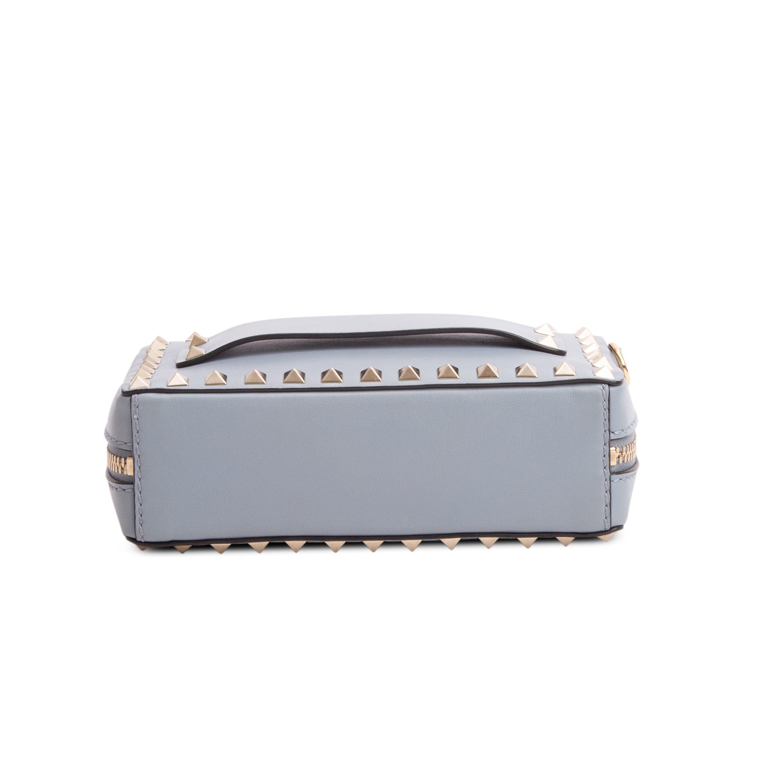 Valentino Blue Calfskin Rockstud Camera Crossbody Bag