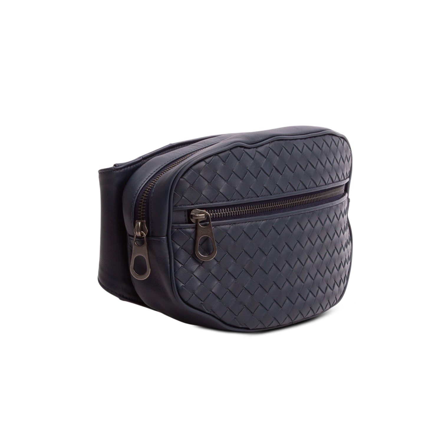 Bottega Veneta Navy Calfskin Intrecciato Belt Bag
