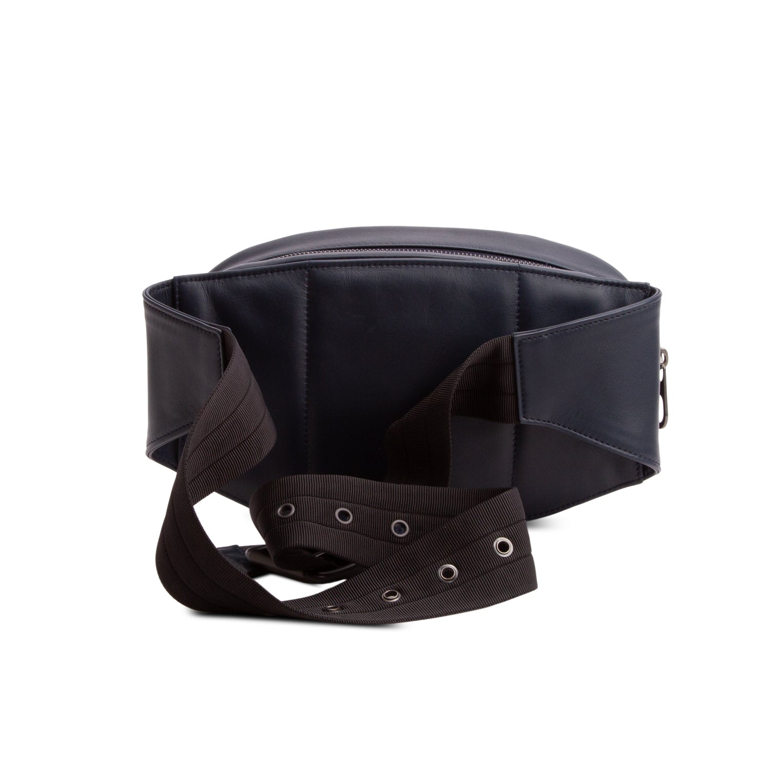 Bottega Veneta Navy Calfskin Intrecciato Belt Bag